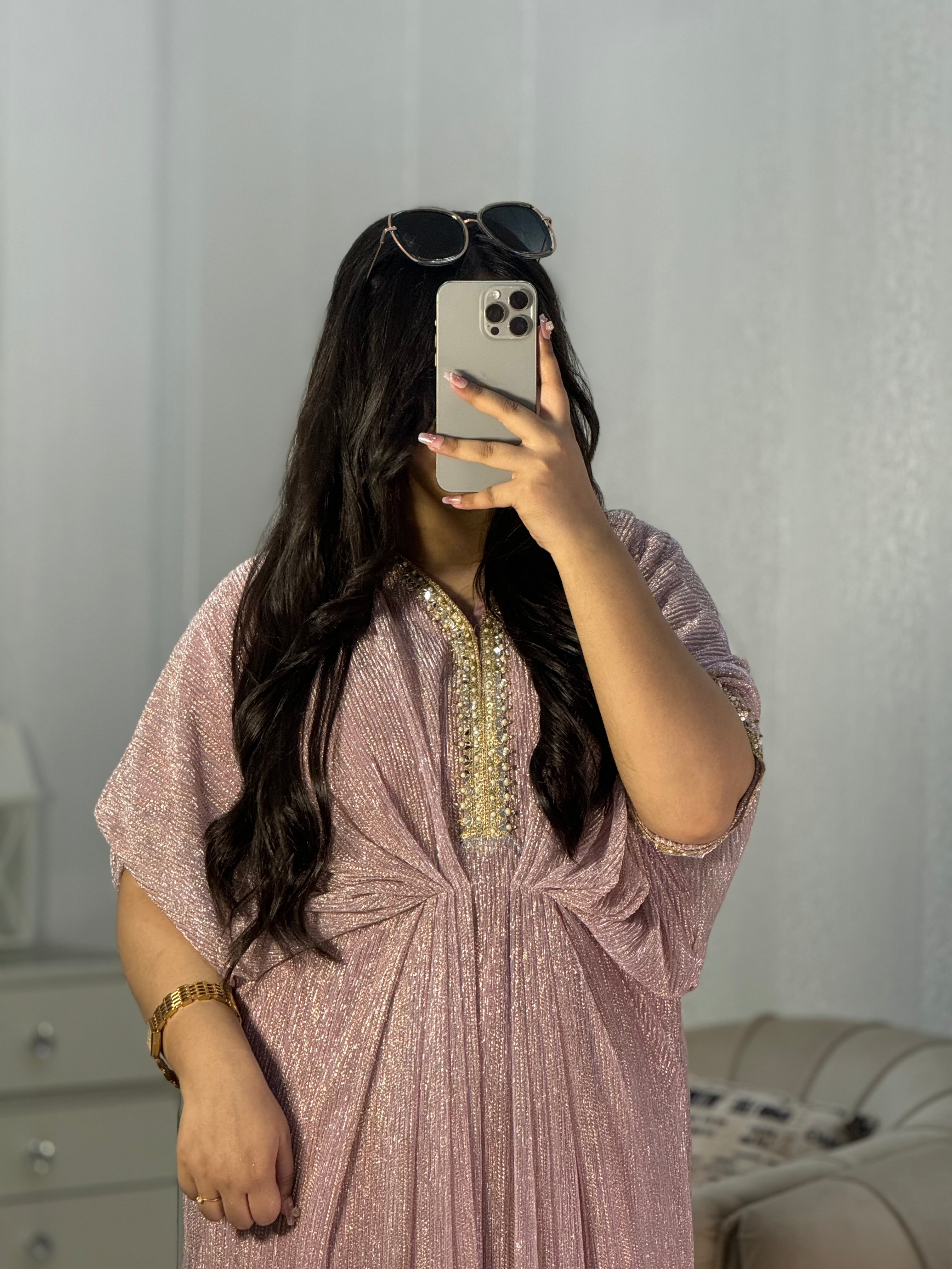 Embroidered Lilac Moonlight Kaftan