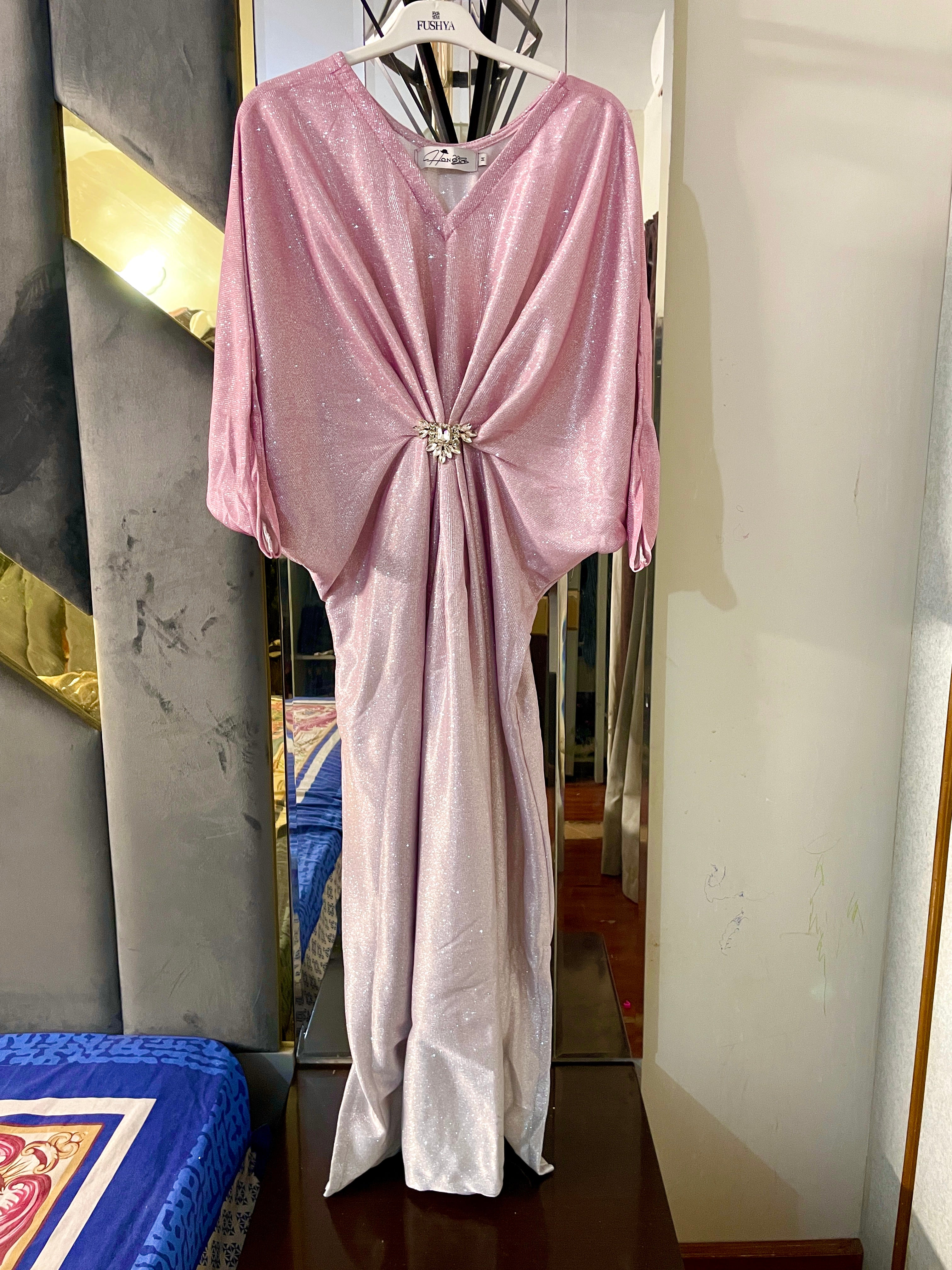 Pink Two-Tone Shimmer Moonlight Kaftan