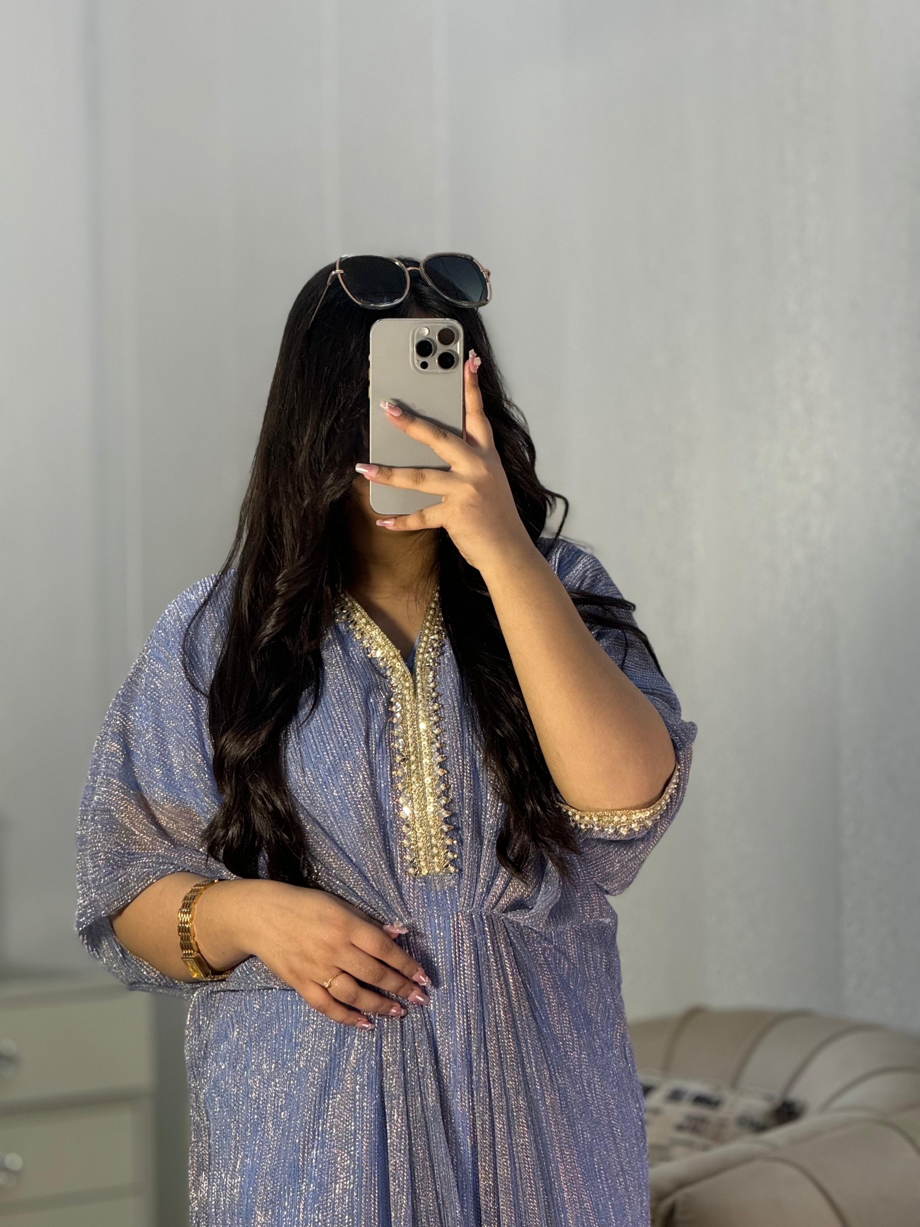 Embroidered Blue Moonlight Kaftan