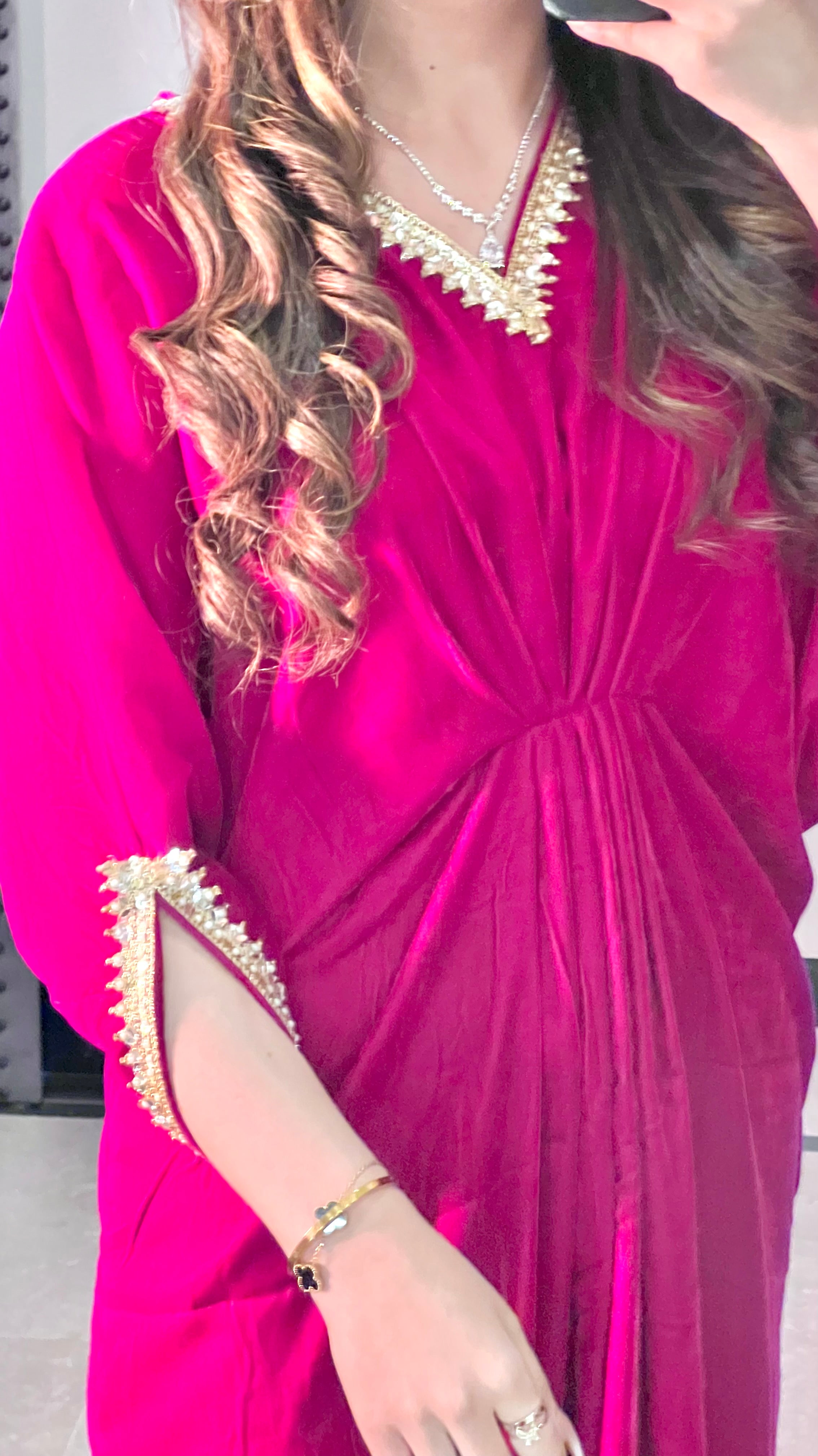 Embroidered Velvet Kaftan