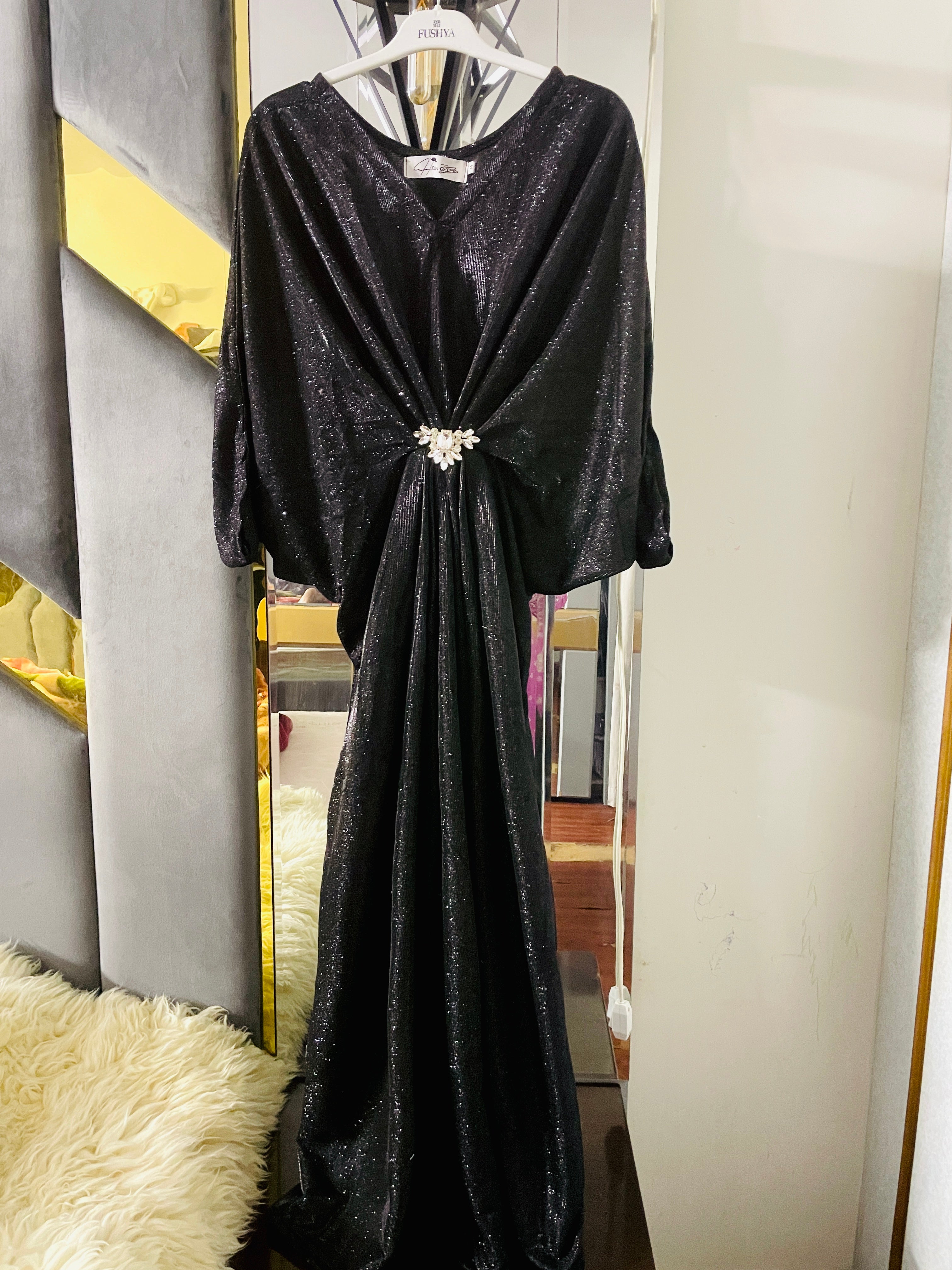 Black Shimmer Moonlight Kaftan