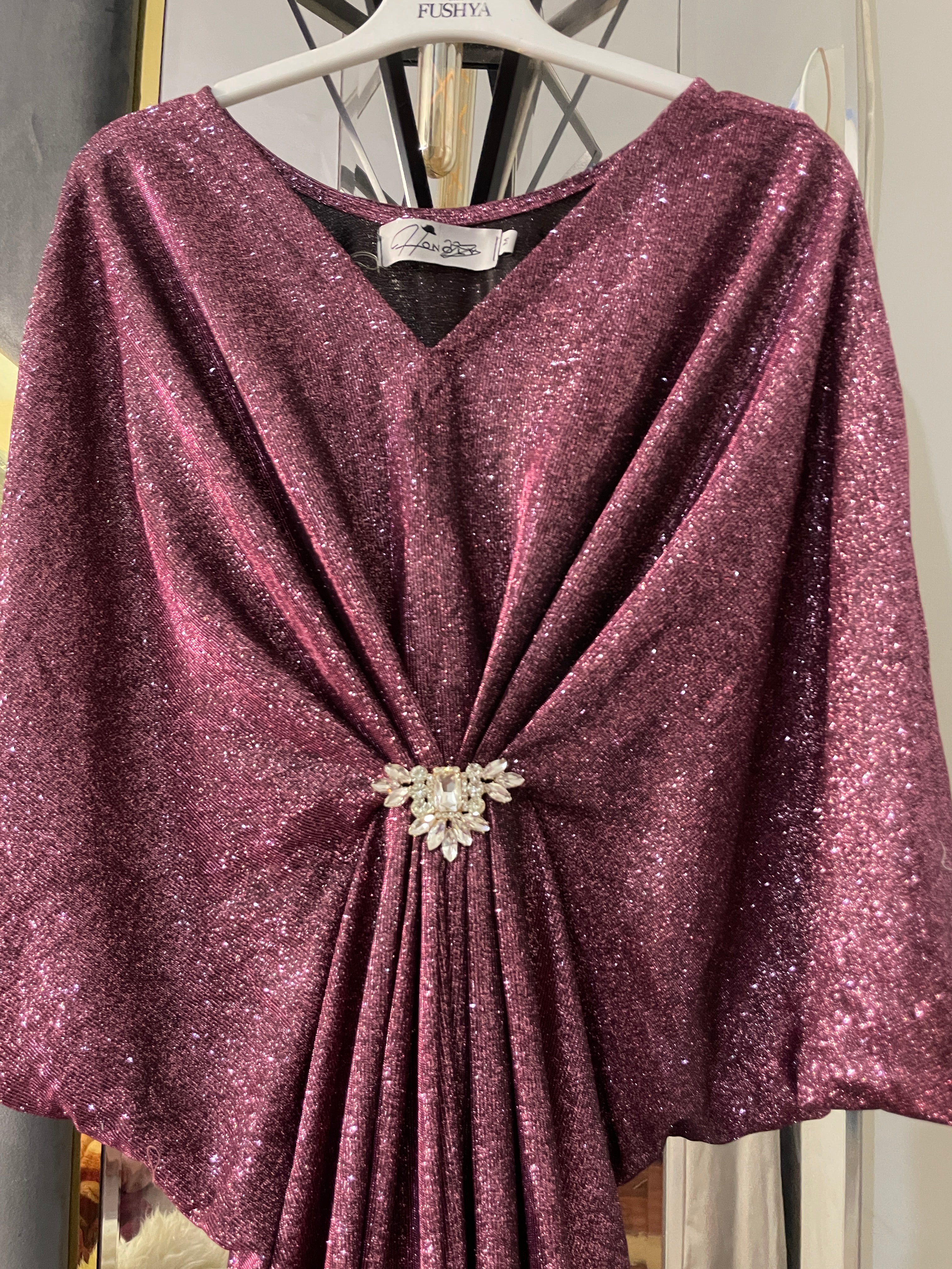 Maroon Shimmer Moonlight Kaftan