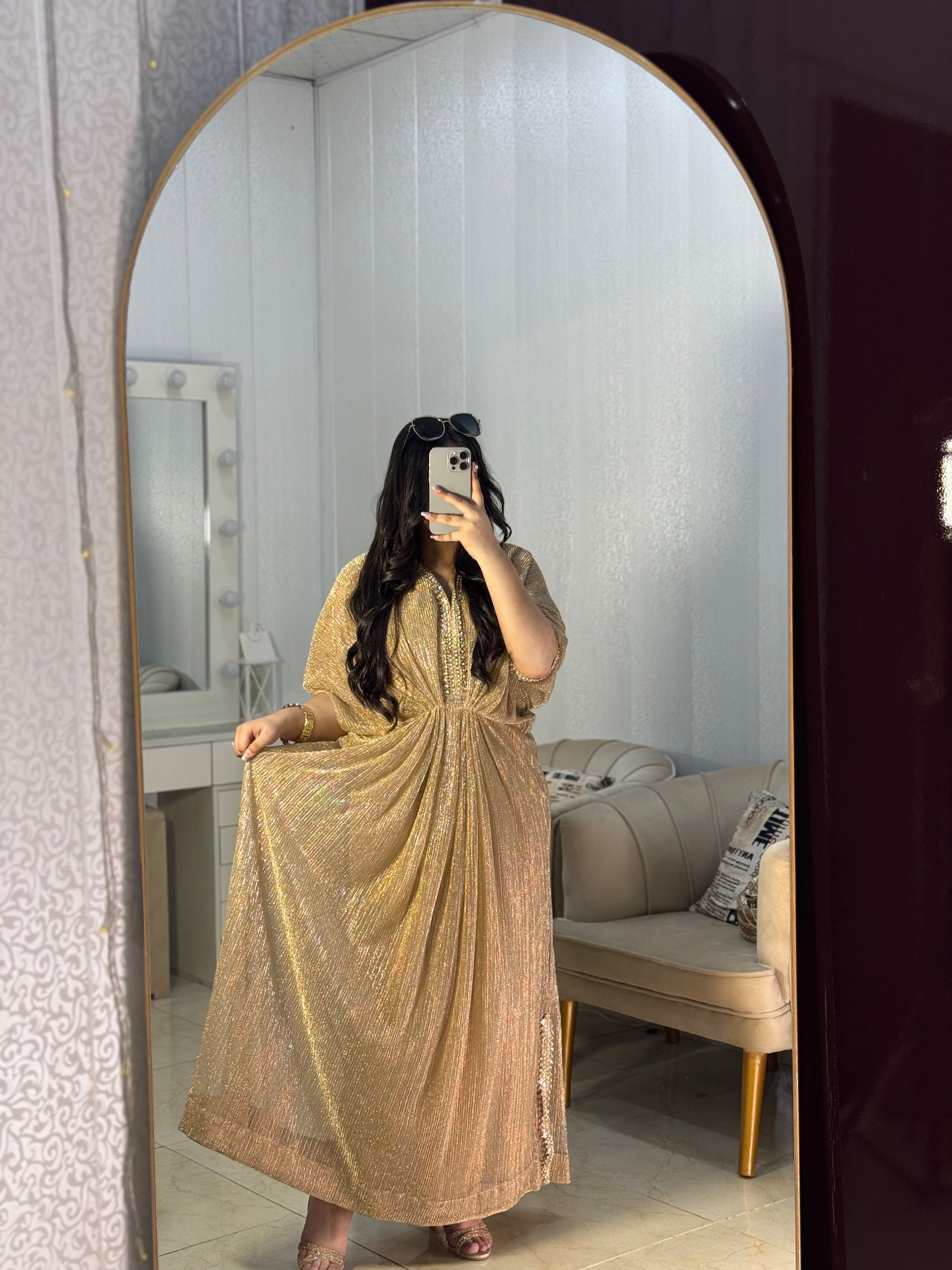 Embroidered Golden Moonlight Kaftan