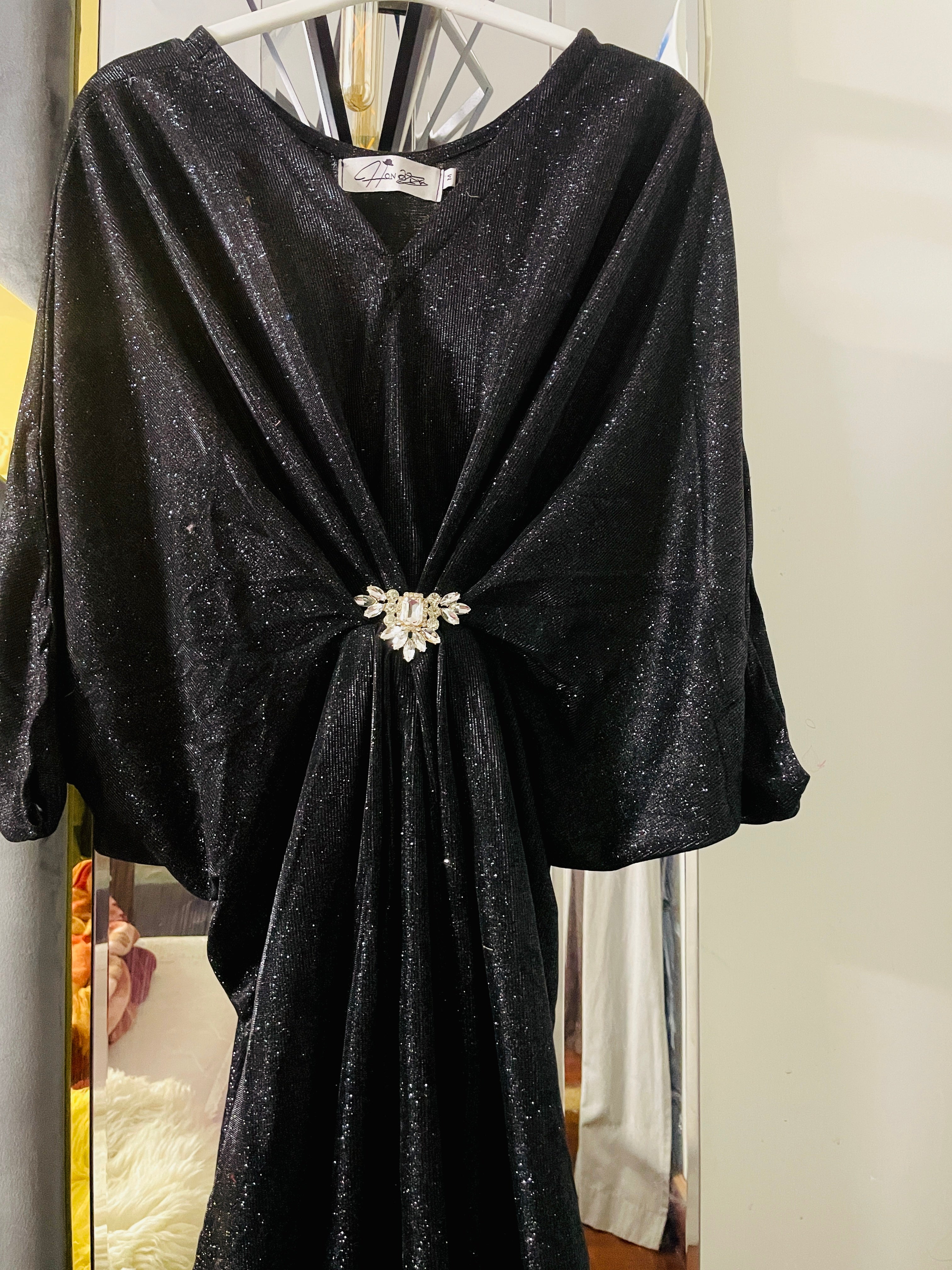 Black Shimmer Moonlight Kaftan