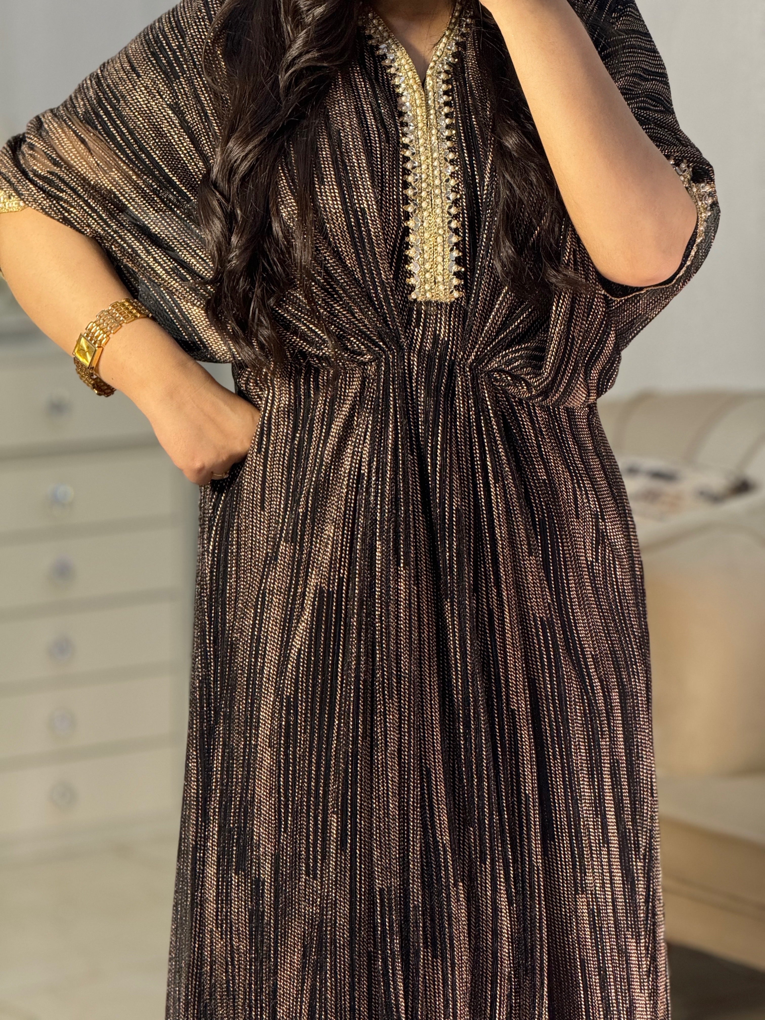 Embroidered Black Moonlight Kaftan