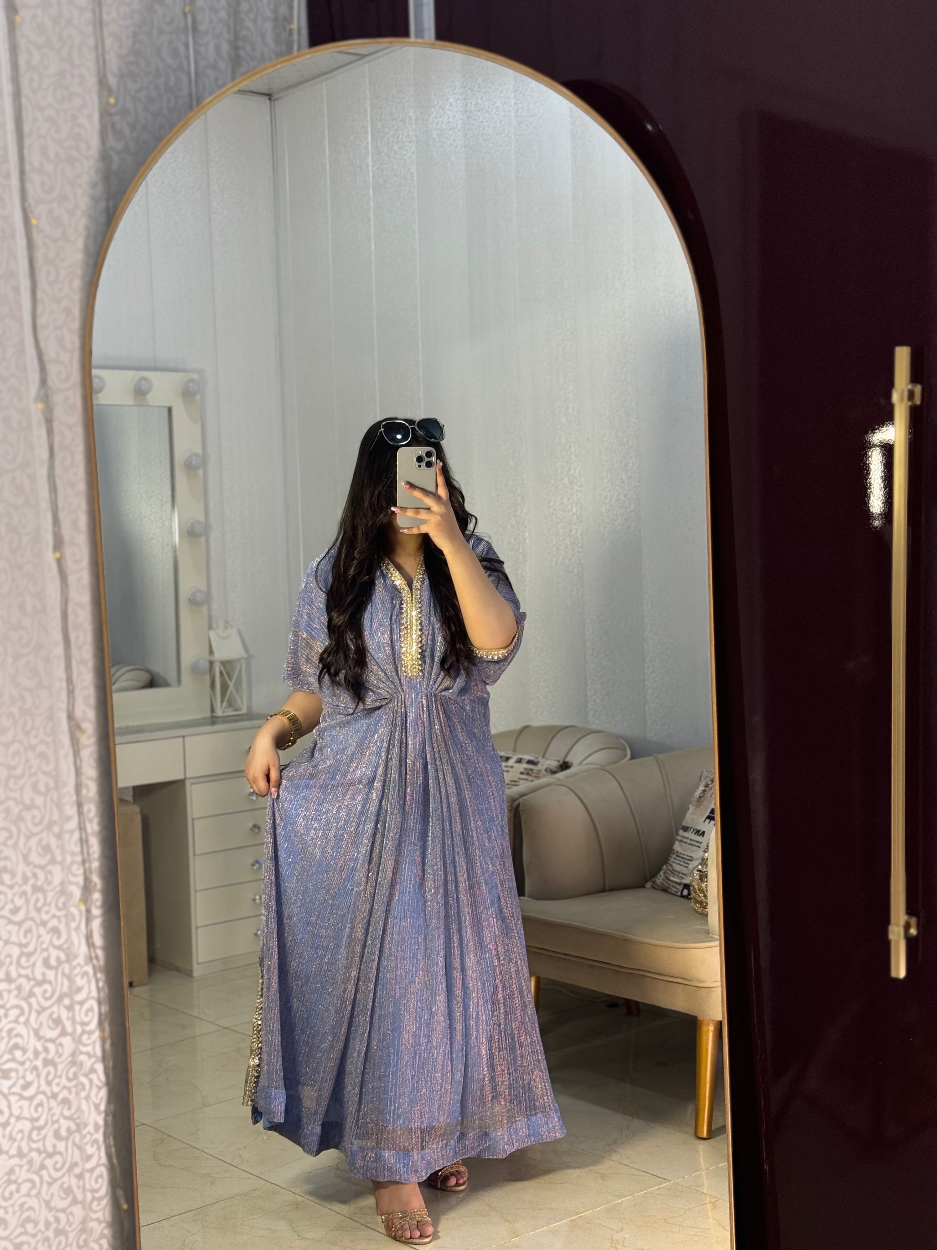 Embroidered Blue Moonlight Kaftan