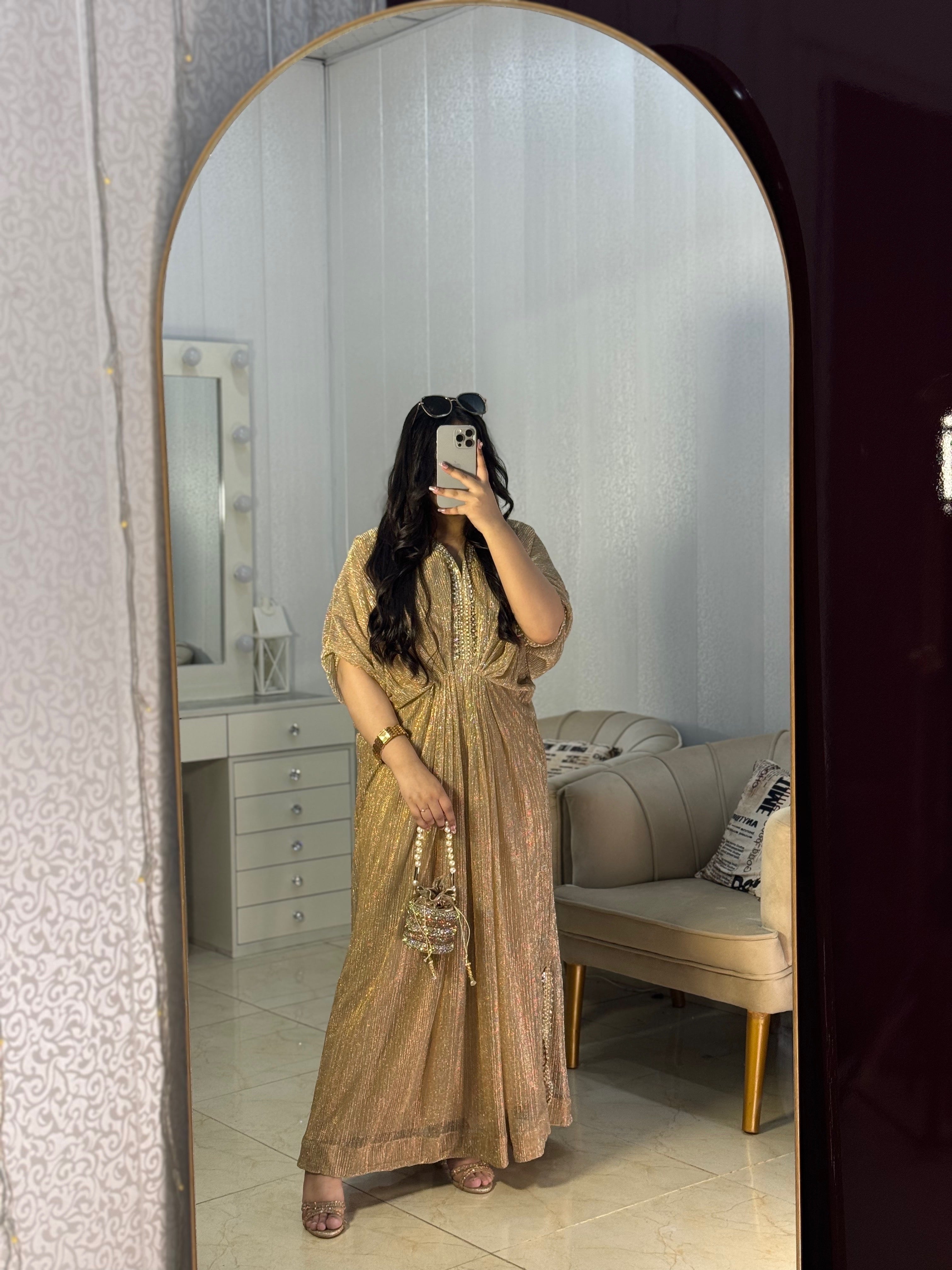 Embroidered Golden Moonlight Kaftan