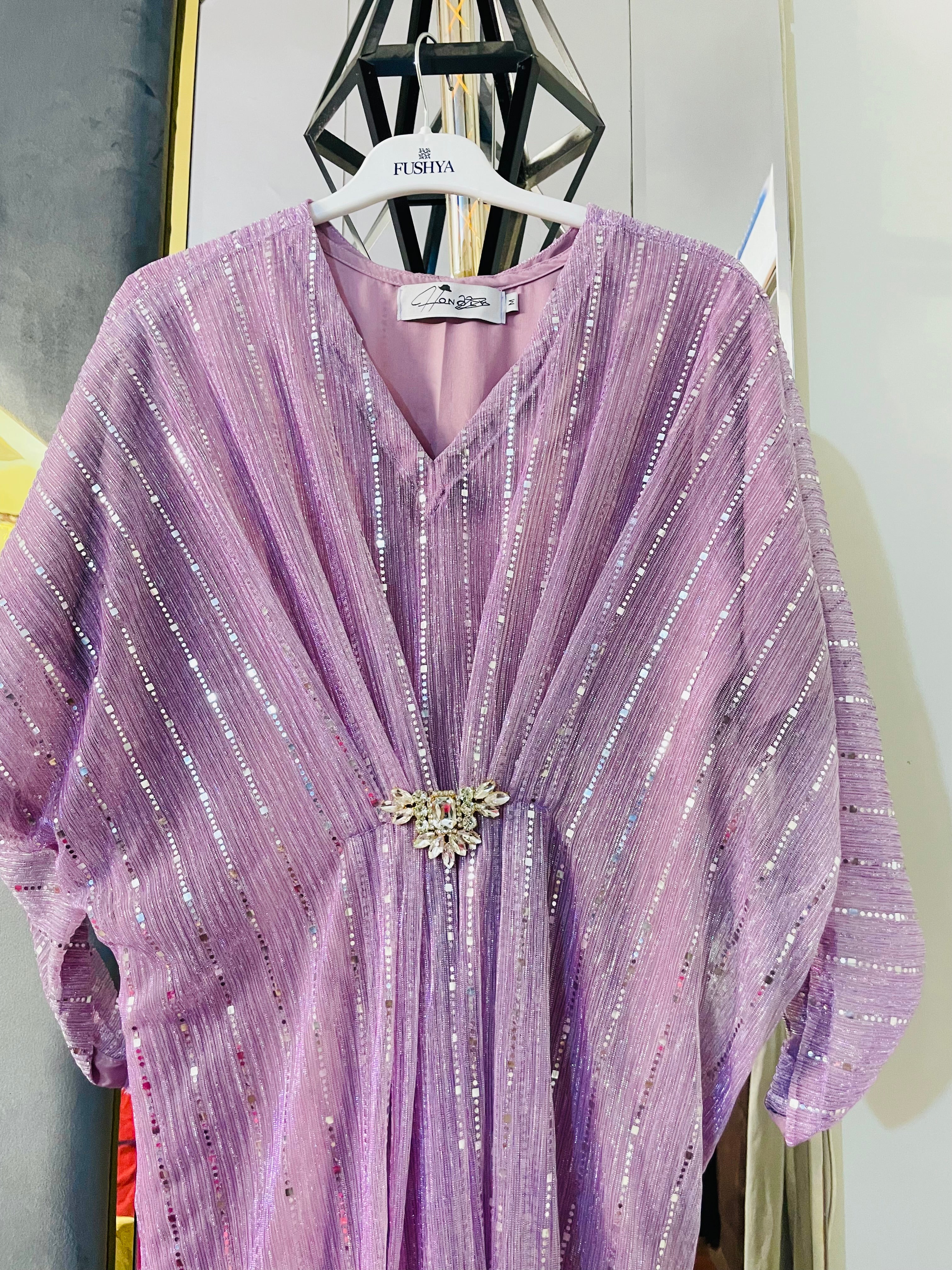 Lilac Moonlight Sequins Kaftan