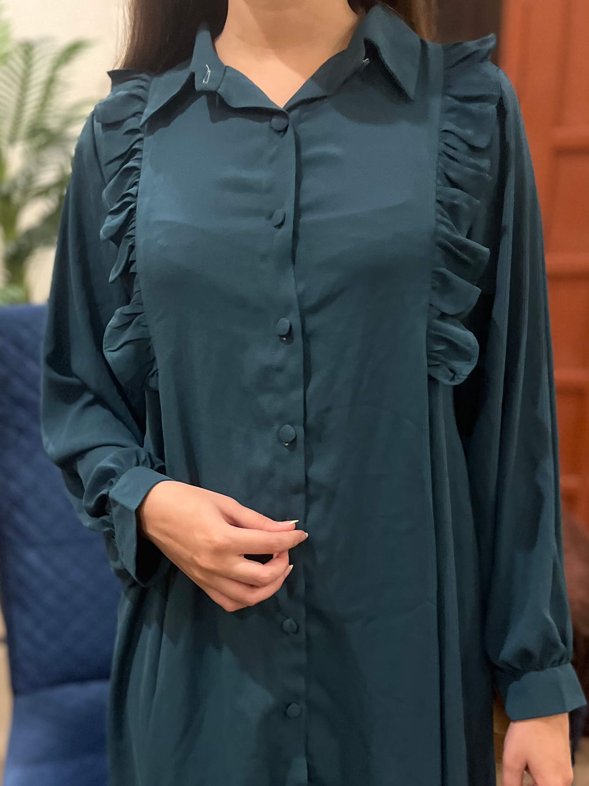 Green Crepe Solid Co-Ord Set