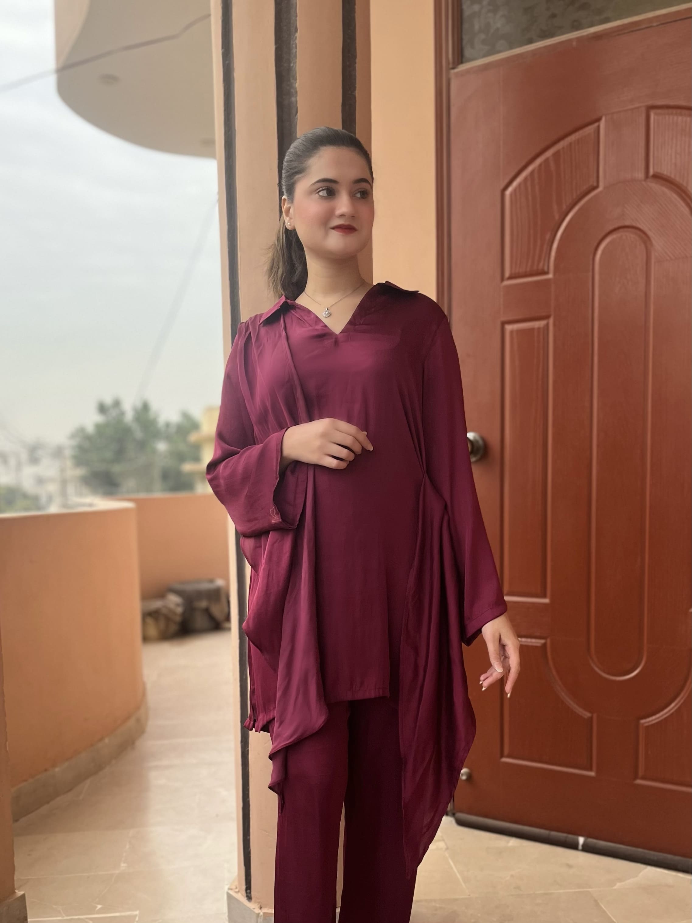 Soft Malai SIlk Solid Co-Ord Set