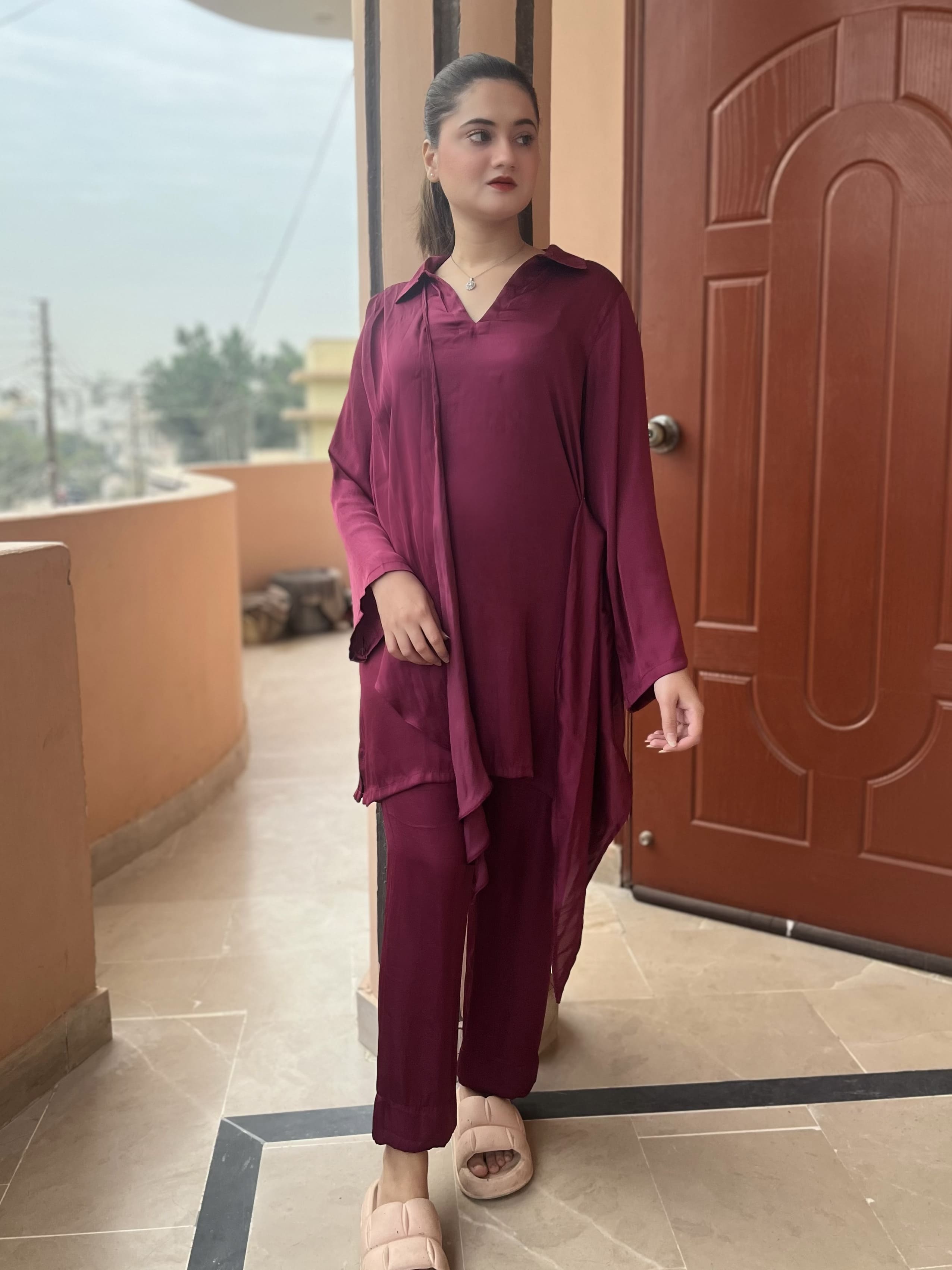 Soft Malai SIlk Solid Co-Ord Set