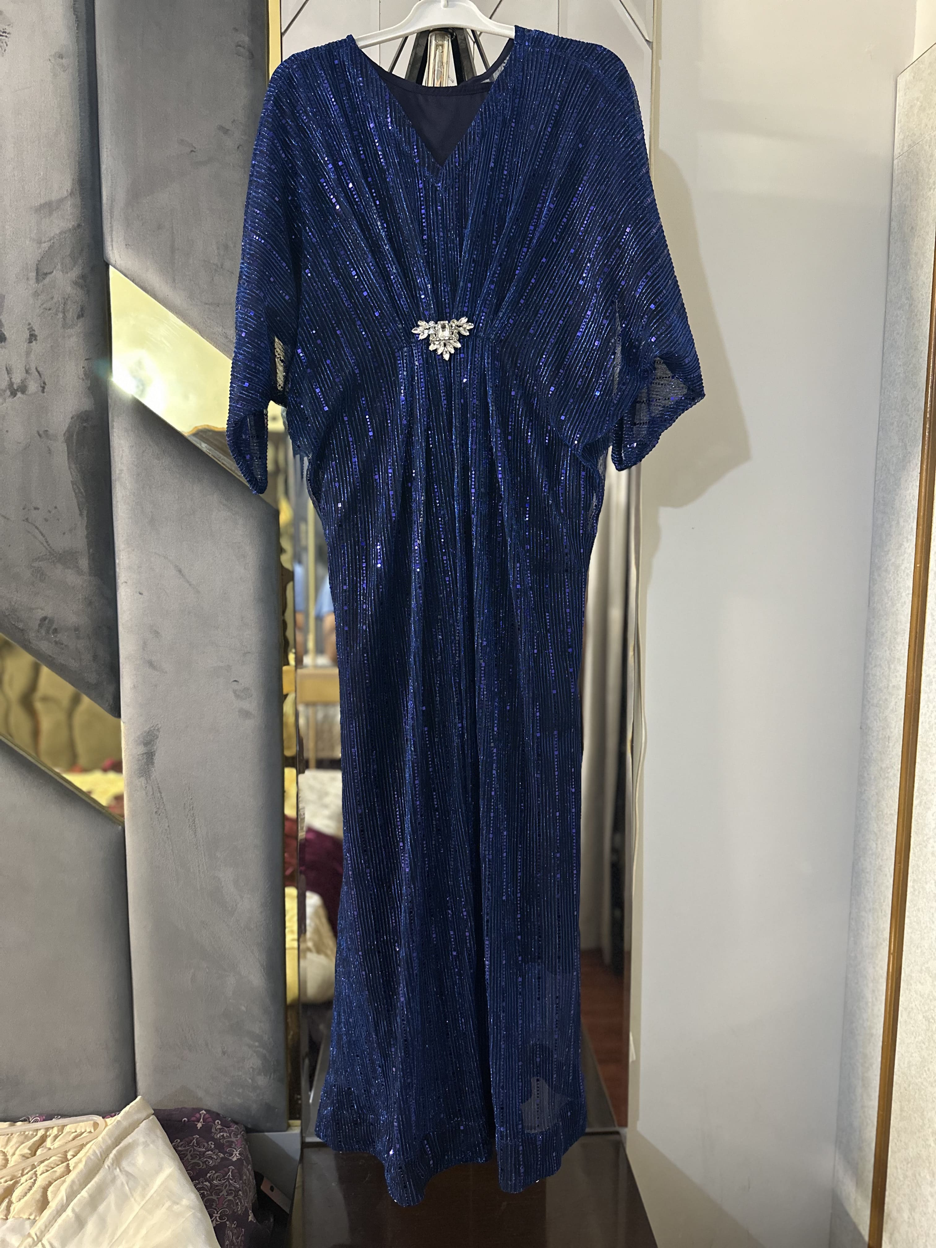 Blue Moonlight Sequins Kaftan