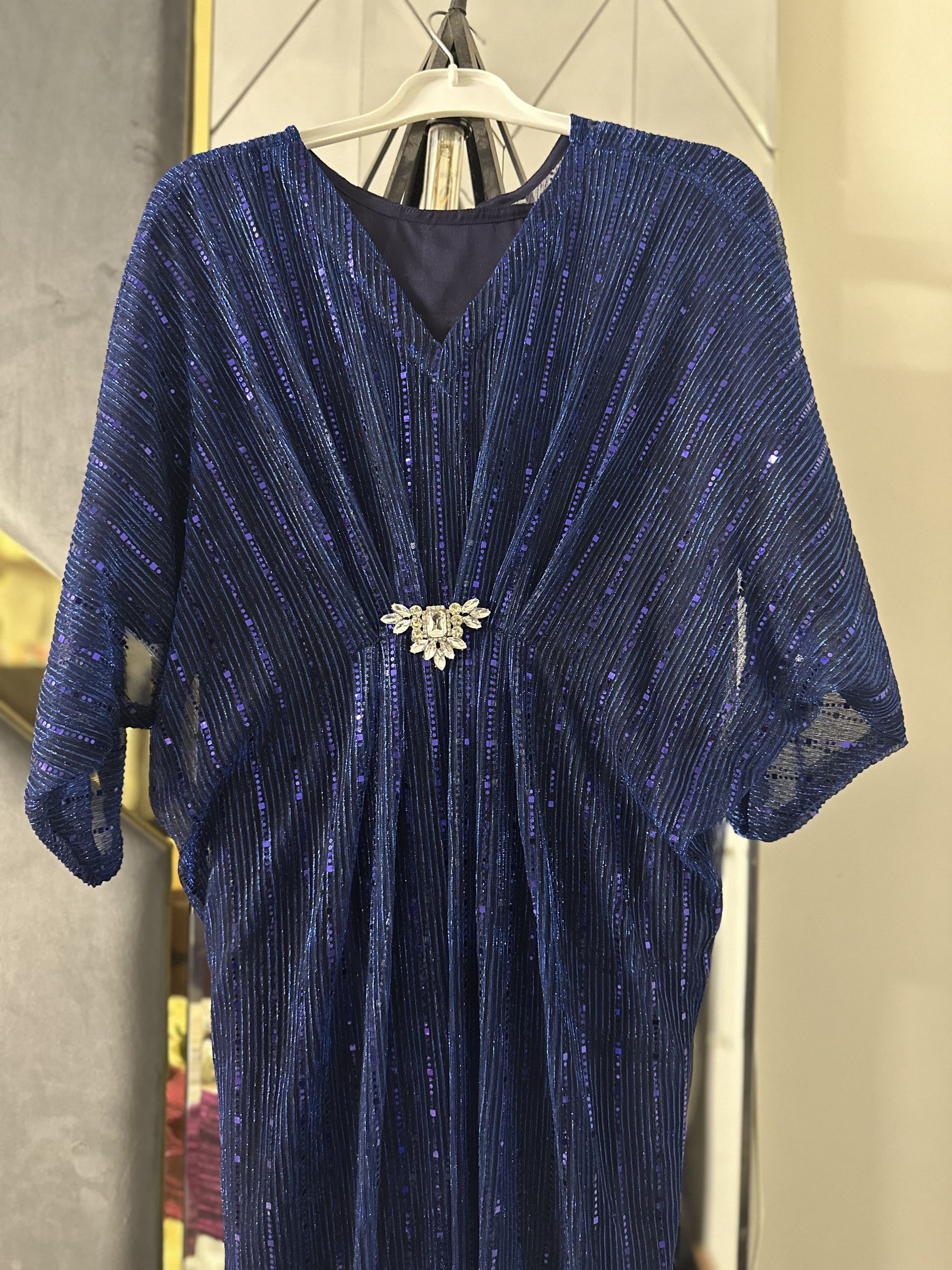 Blue Moonlight Sequins Kaftan