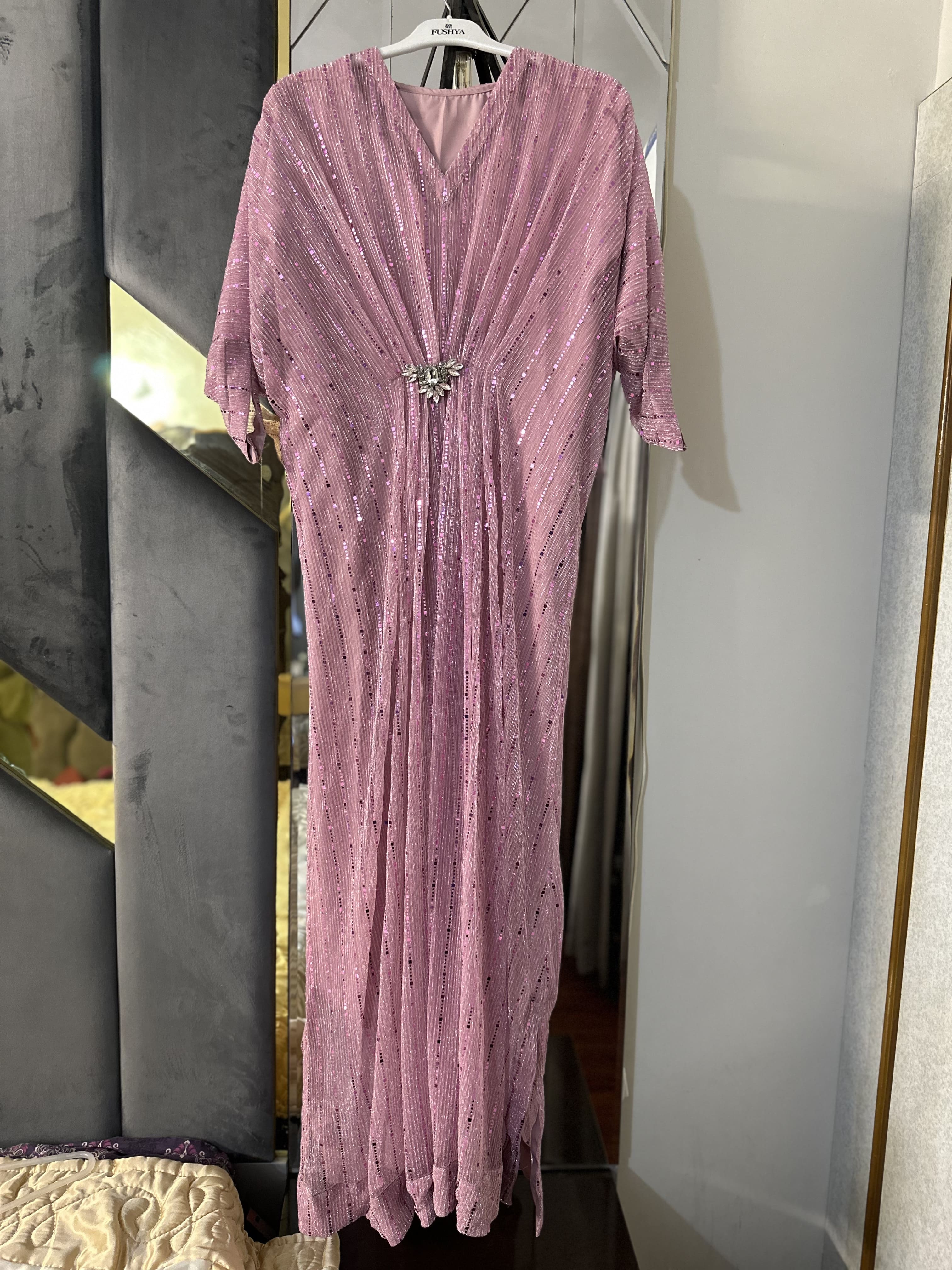 Pink Moonlight Sequins Kaftan