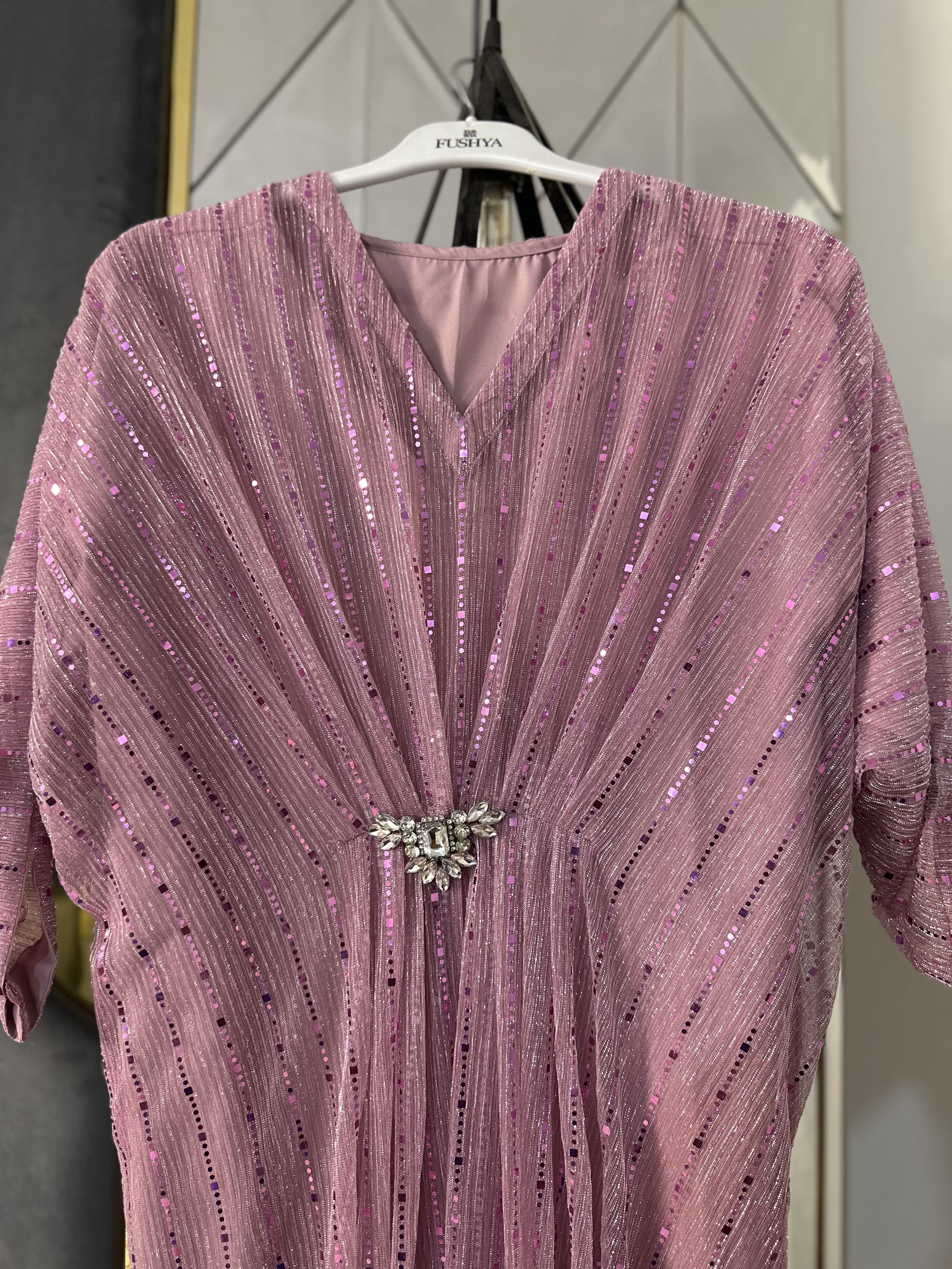 Pink Moonlight Sequins Kaftan