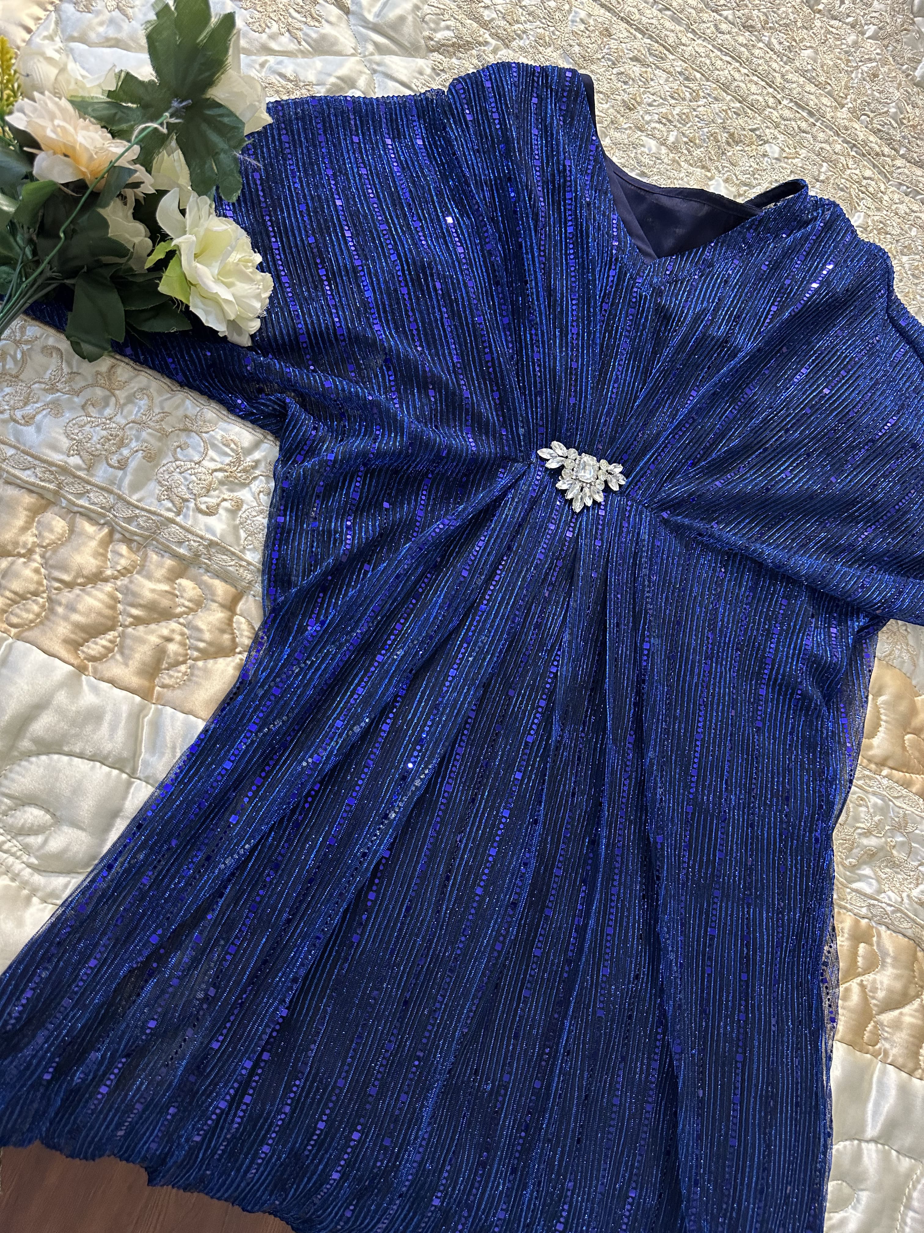 Blue Moonlight Sequins Kaftan