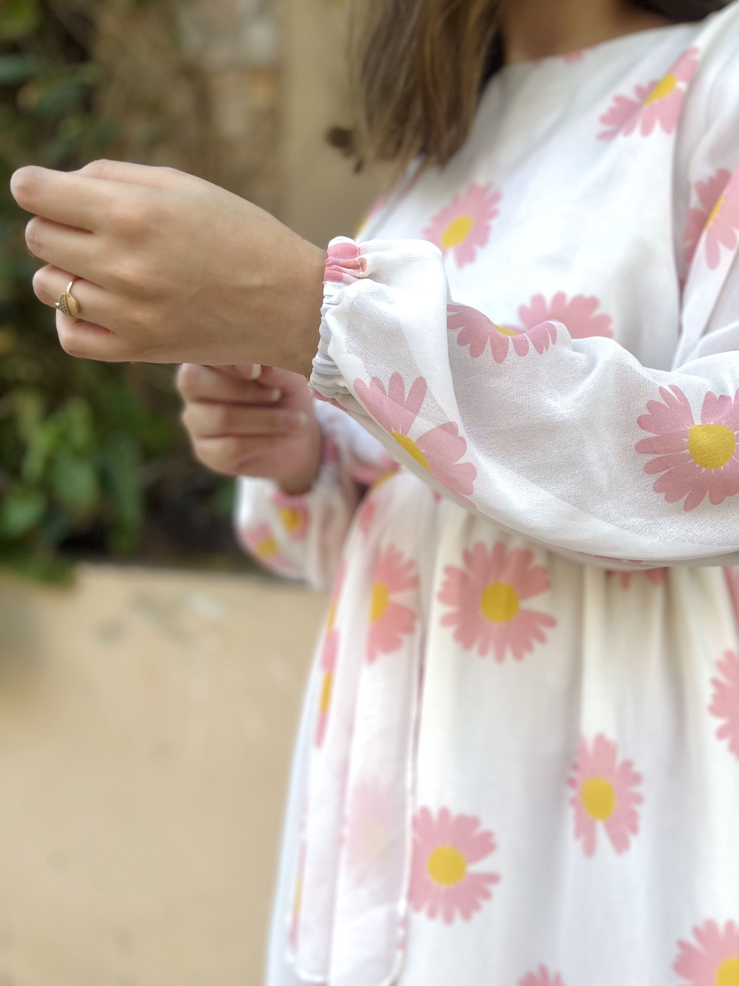 White Chiffon Floral Maxi