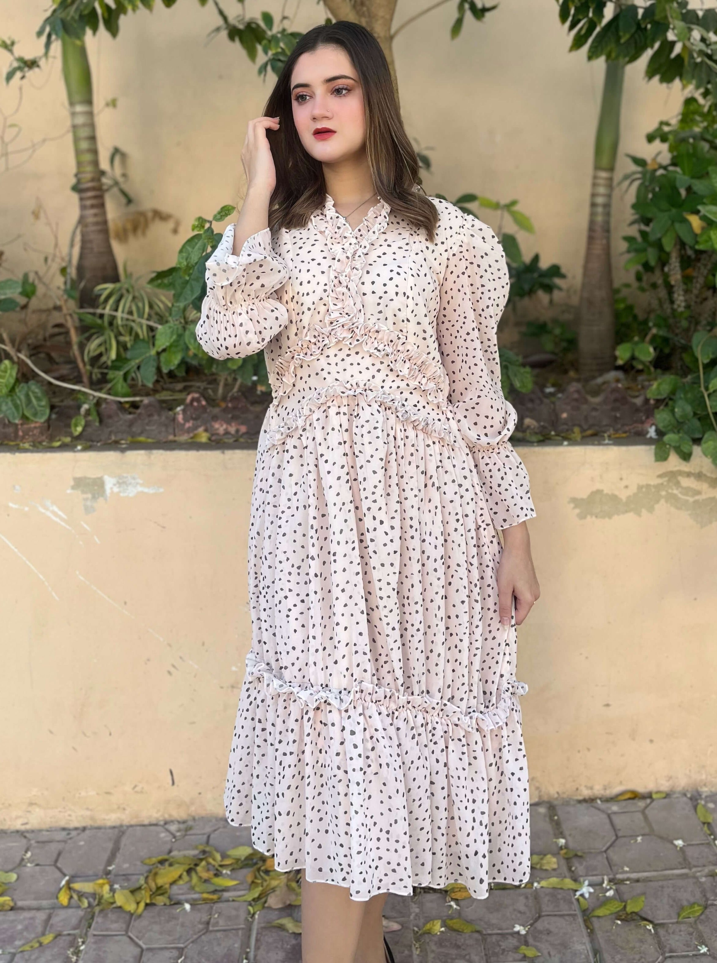 Chiffon Signature Detailing Dress