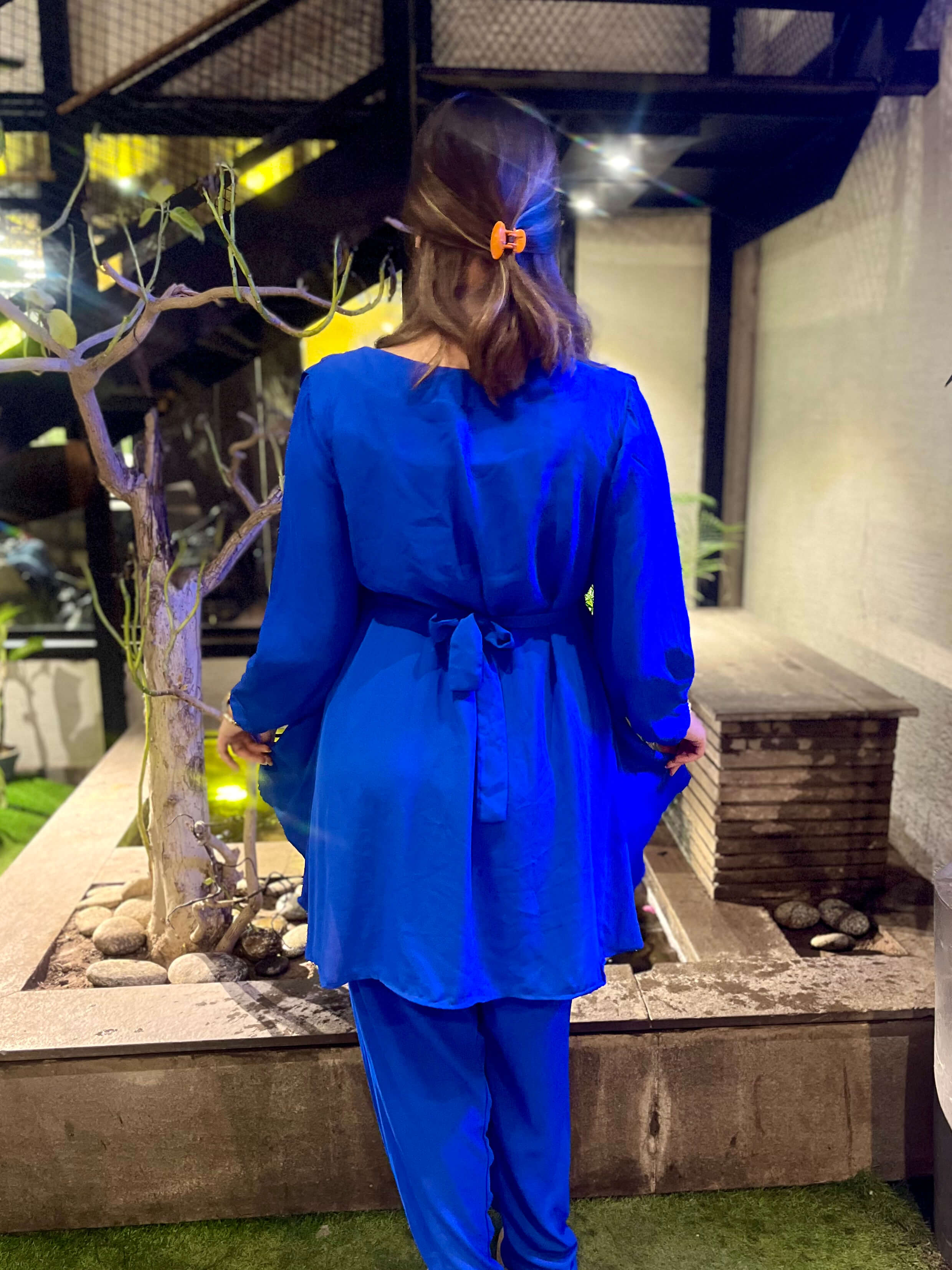 Royal Blue Crepe Solid Co-Ord Set