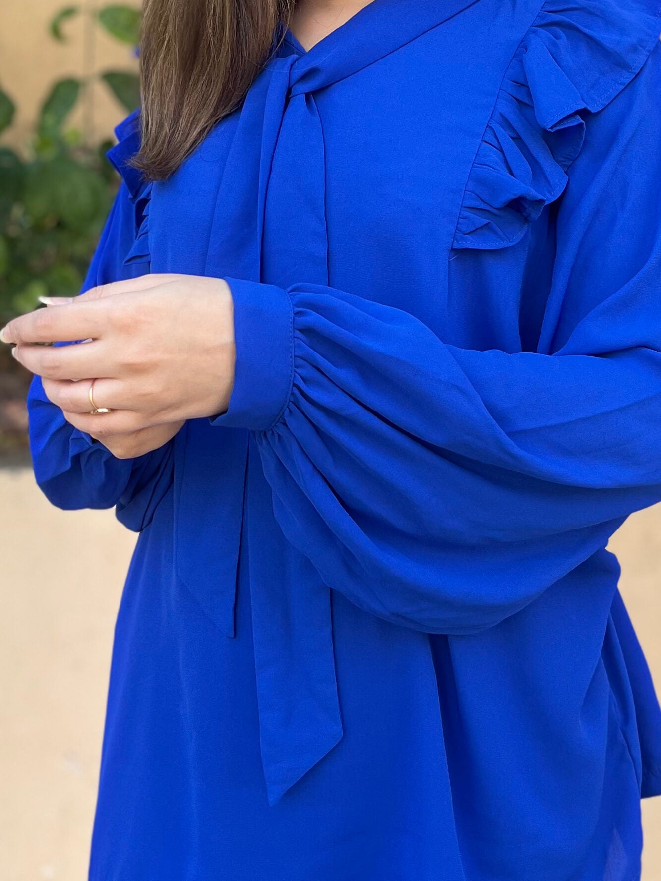 Royal Blue Crepe Solid Co-Ord Set