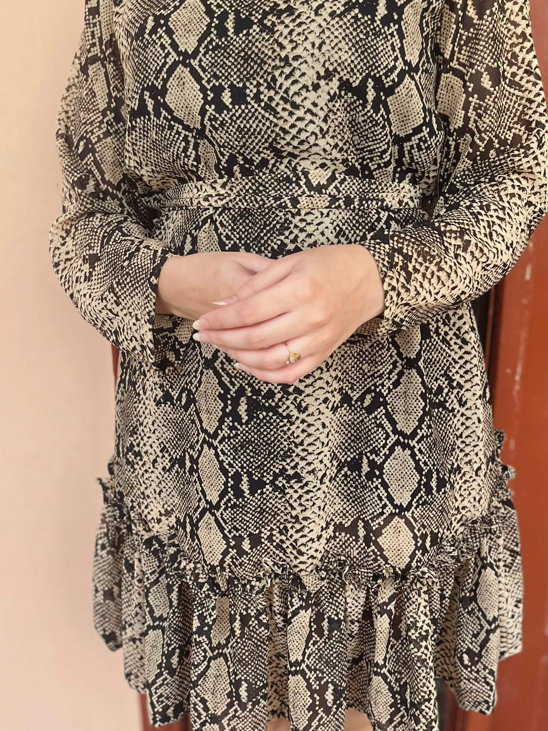Snake Pattern Chiffon Dress