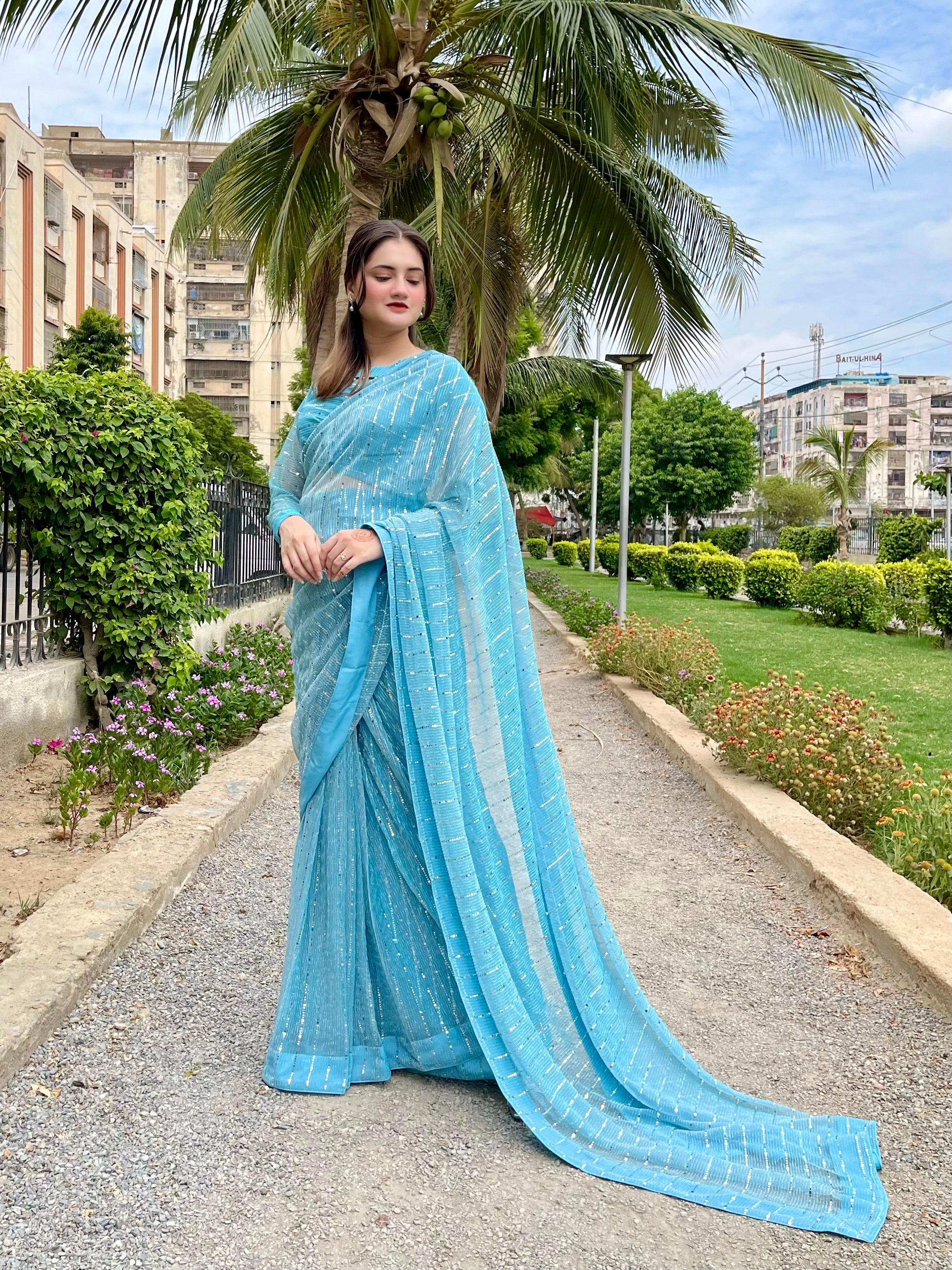 Ice Blue Sarree