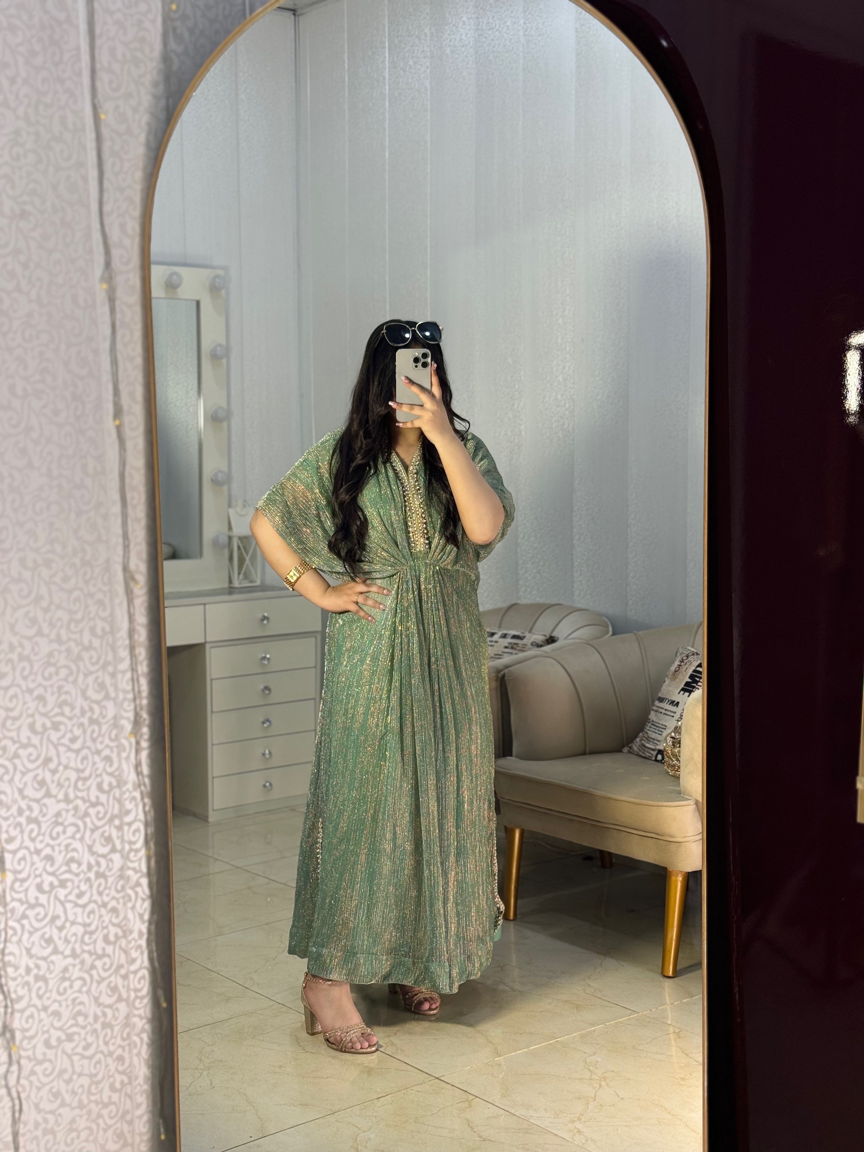 Embroidered Green Moonlight Kaftan