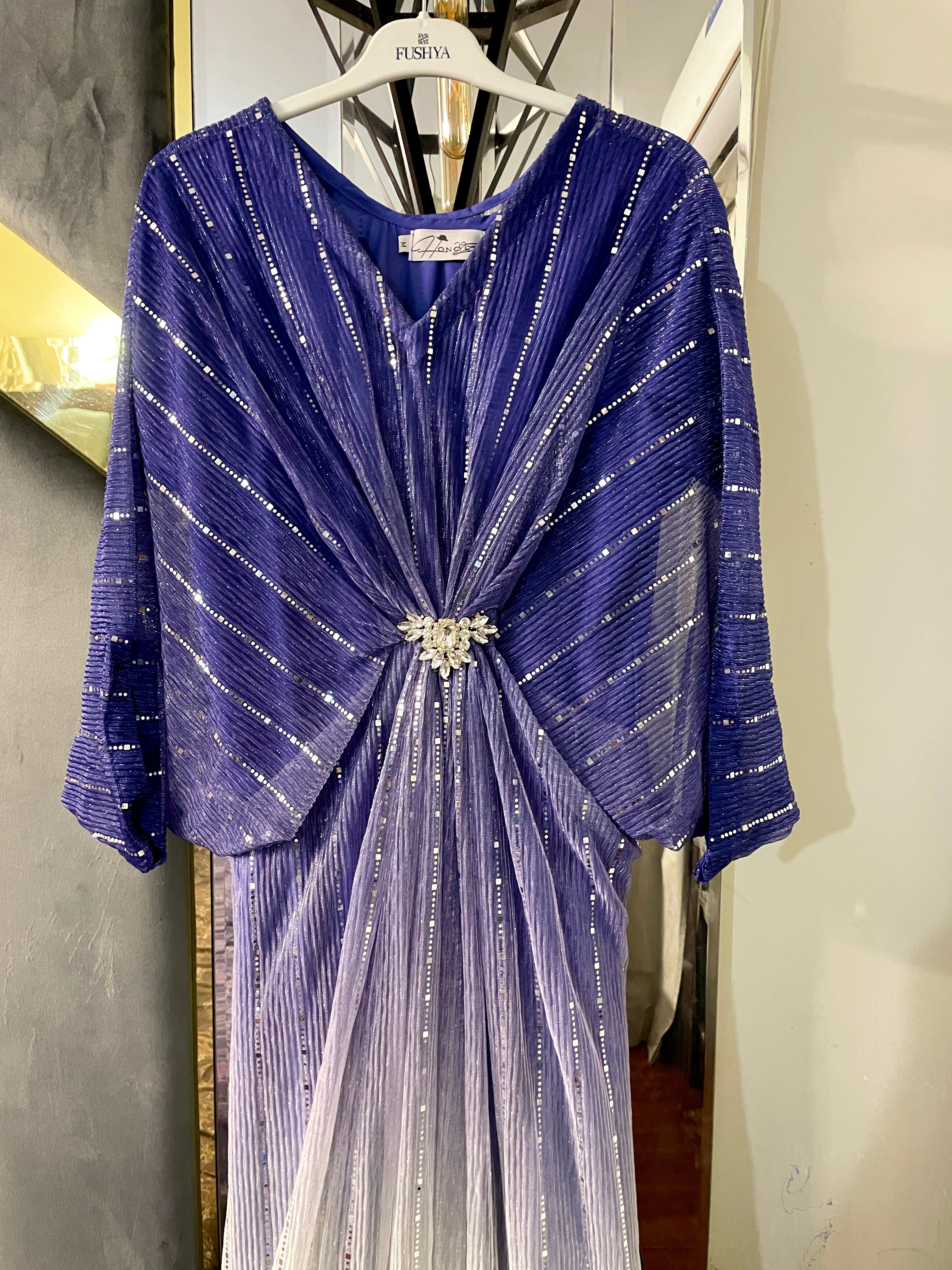 Purple Moonlight Sequins Kaftan