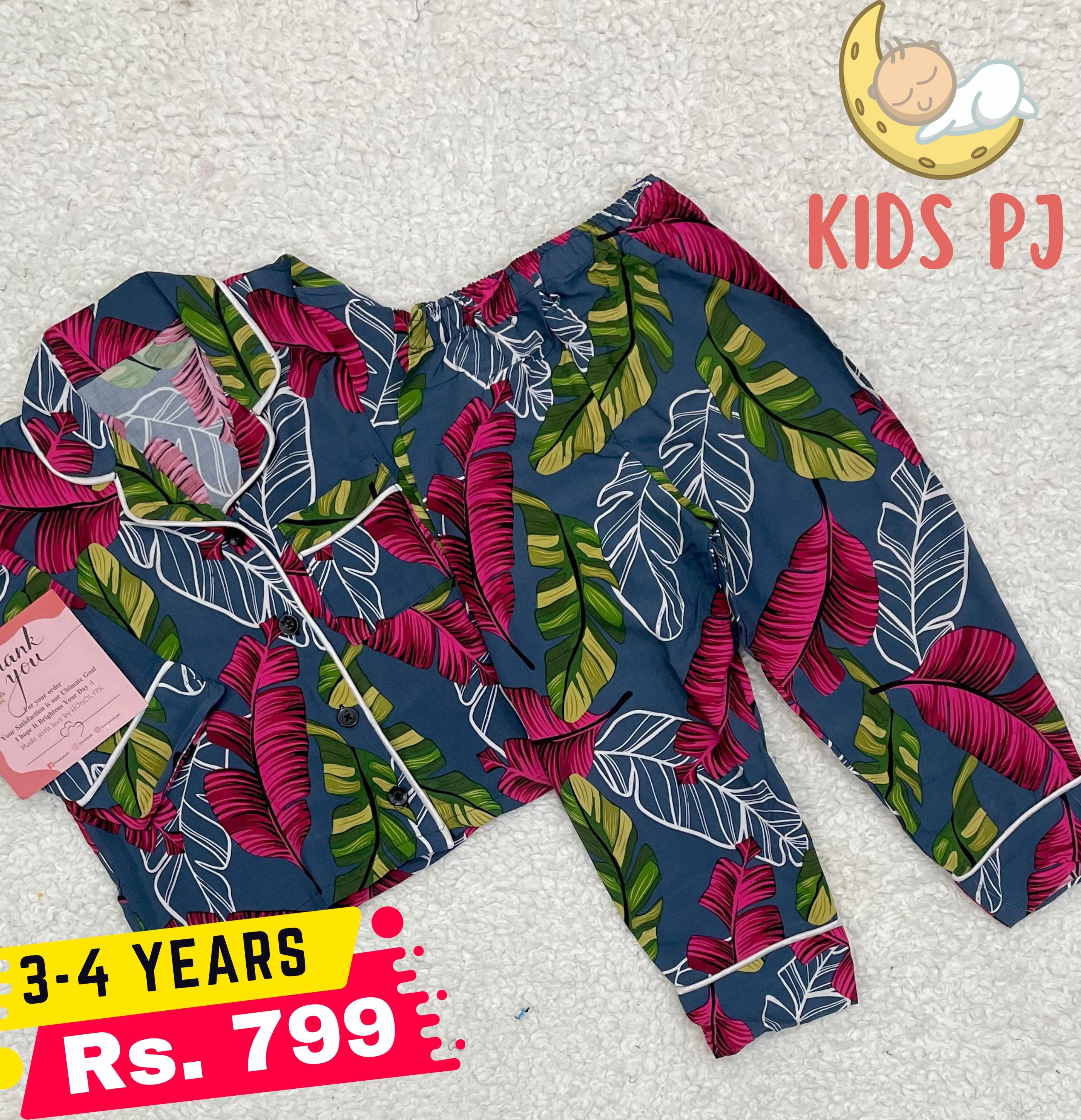 KIDS | Grey Floral 3-4 Years - Honoly PK