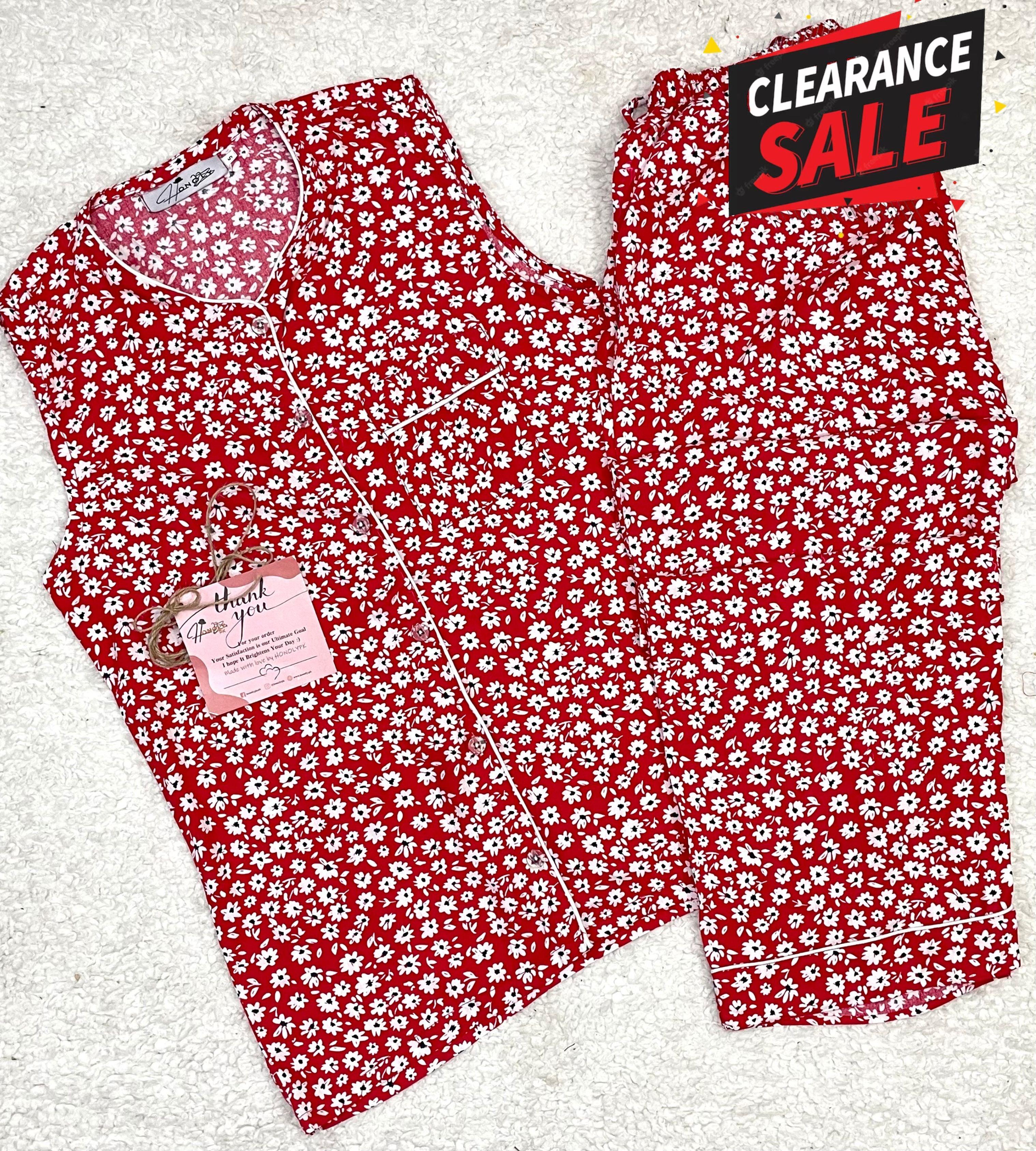 Red Floral Sleeveless - Honoly PK