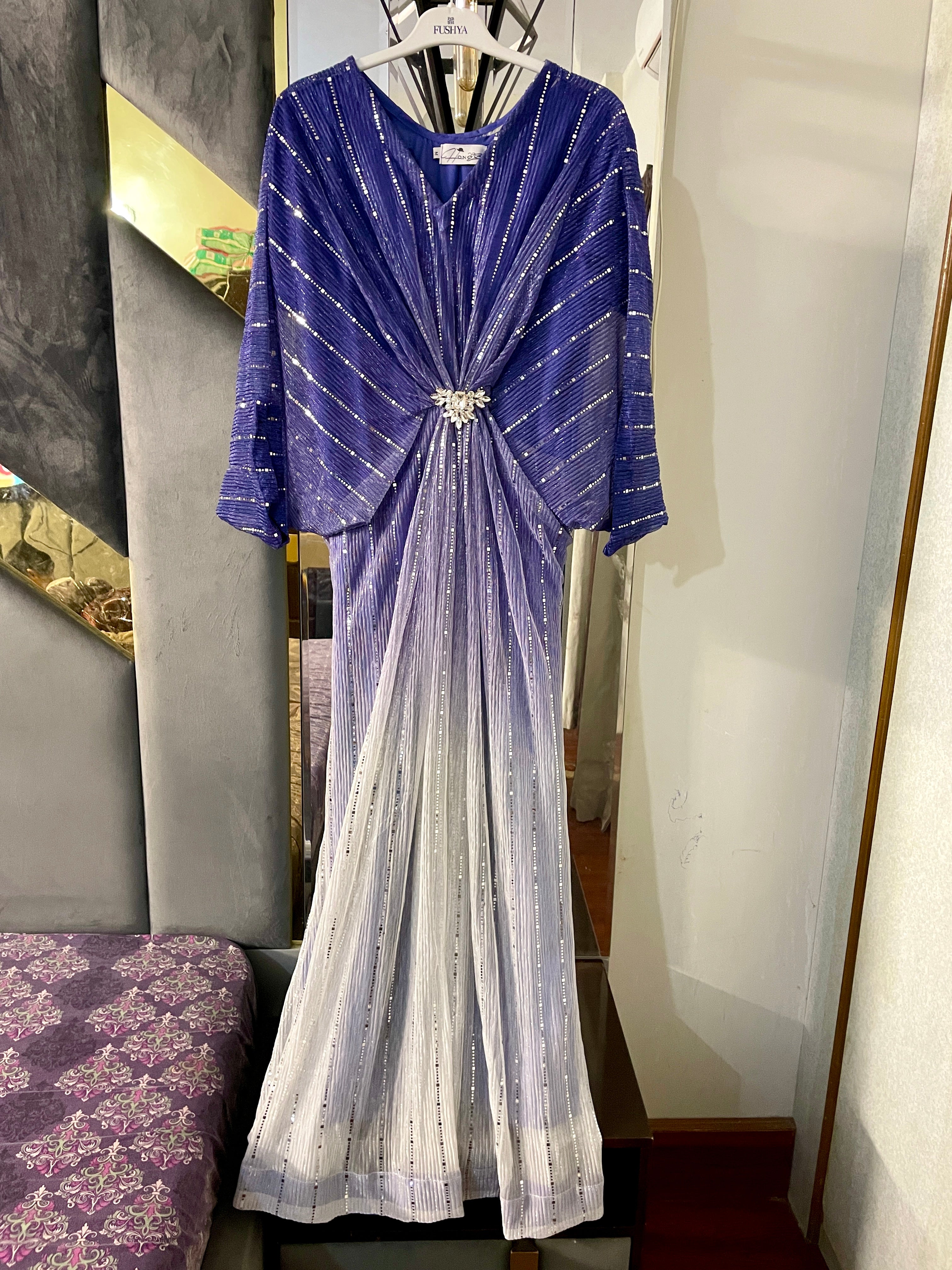 Purple Moonlight Sequins Kaftan