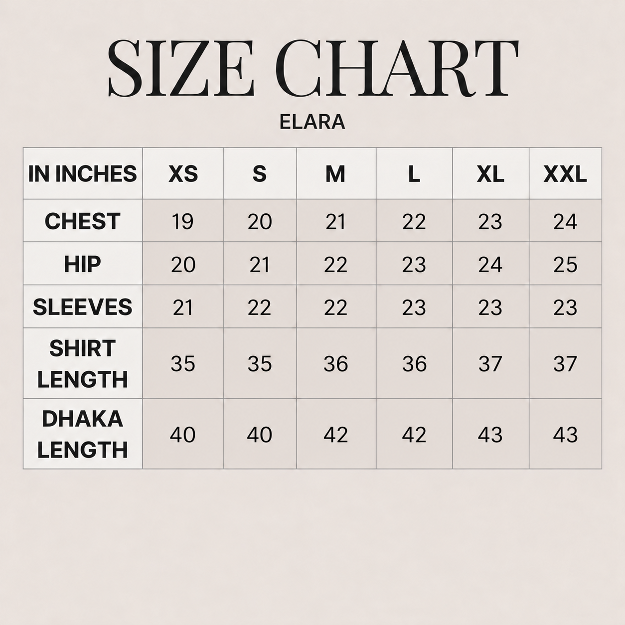 Size Chart