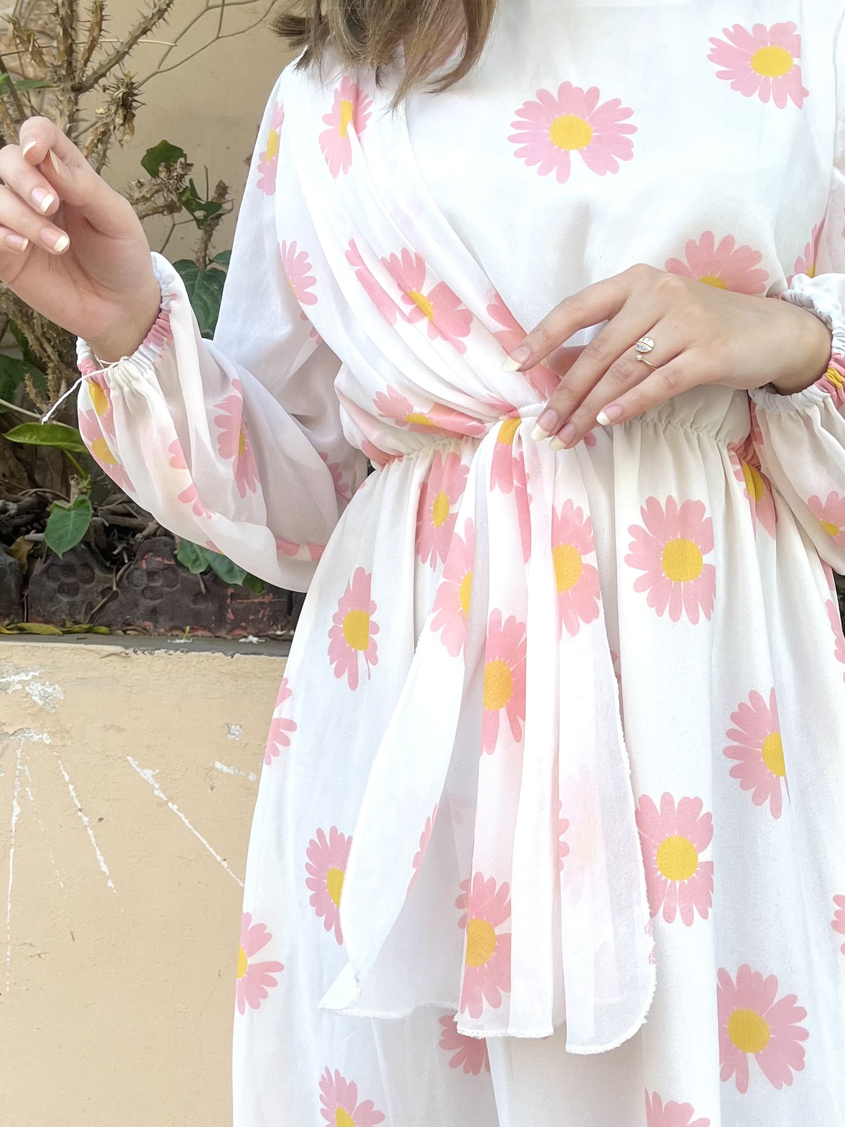White Chiffon Floral Maxi