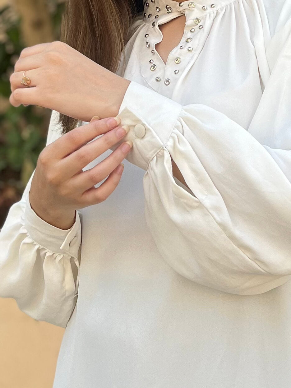 White Crepe Top