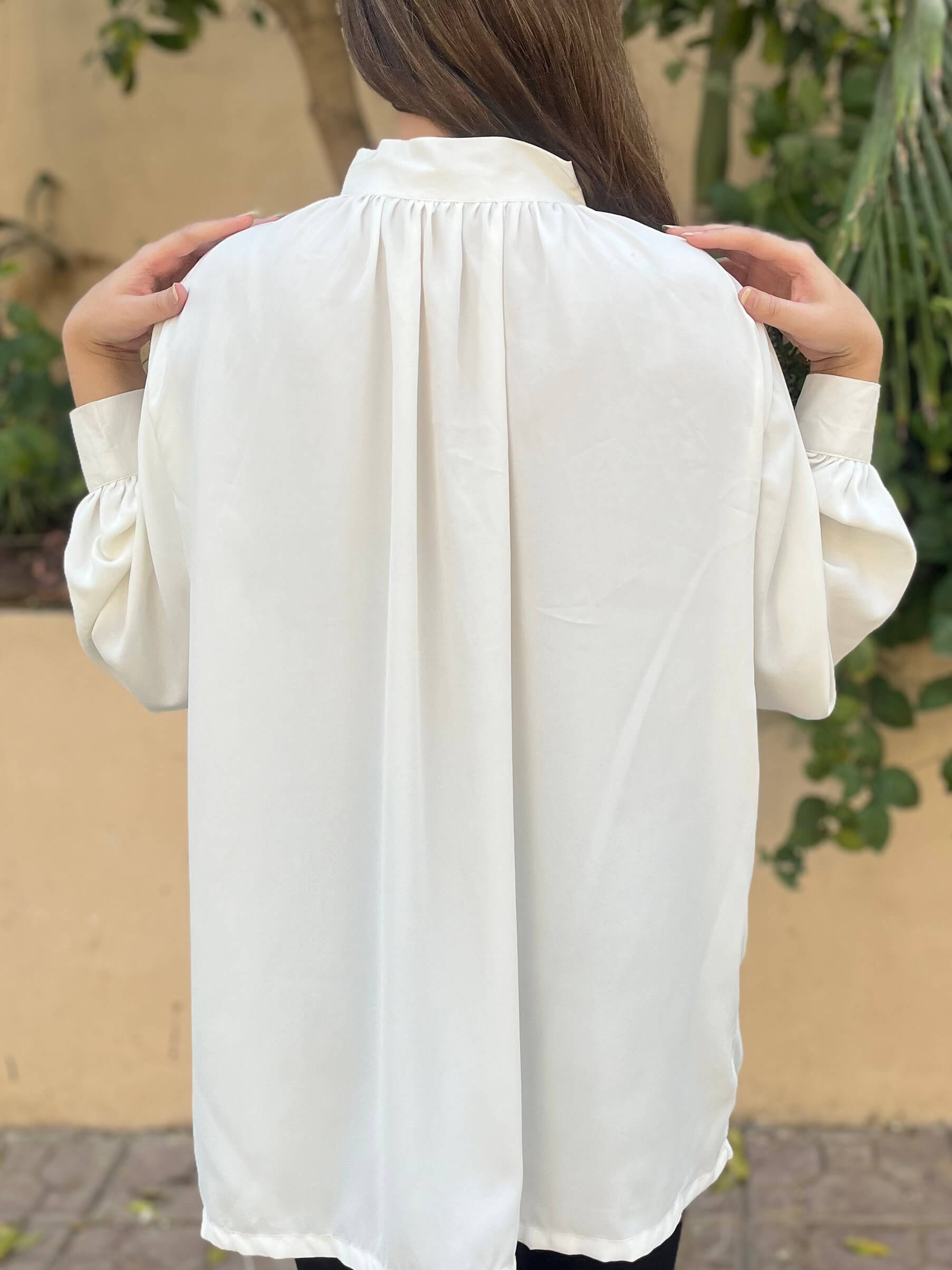 White Crepe Top