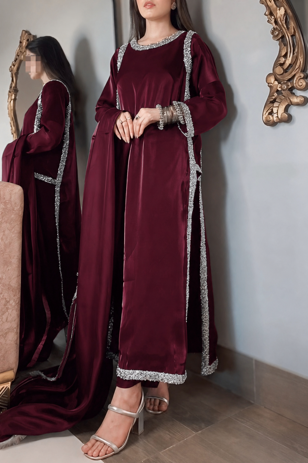Siyah Raaz - Maroon (L,XL)